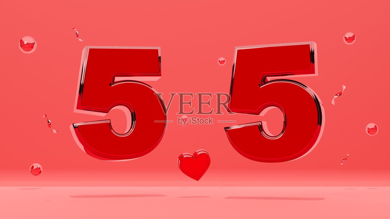 5.5购物日。横幅模板设计特别优惠折扣，购物日横幅模板，销售网页标题文本闪亮红色5.5红色背景模板。三维渲染照片摄影图片