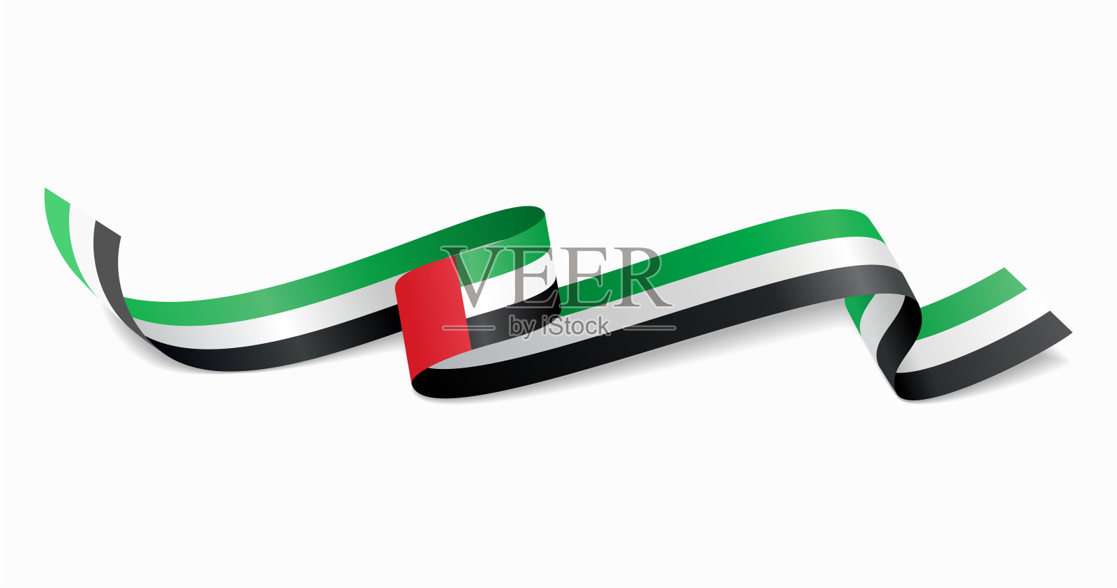阿联酋国旗波浪抽象背景。矢量插图。插画图片素材