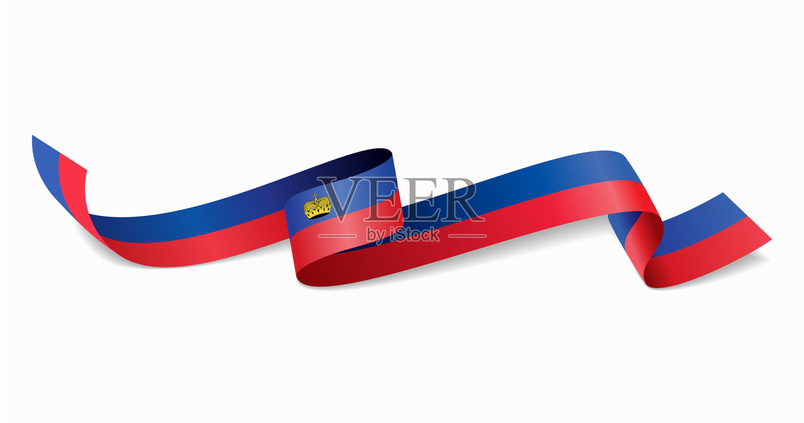 列支敦士登国旗波浪抽象背景。矢量插图。插画图片素材