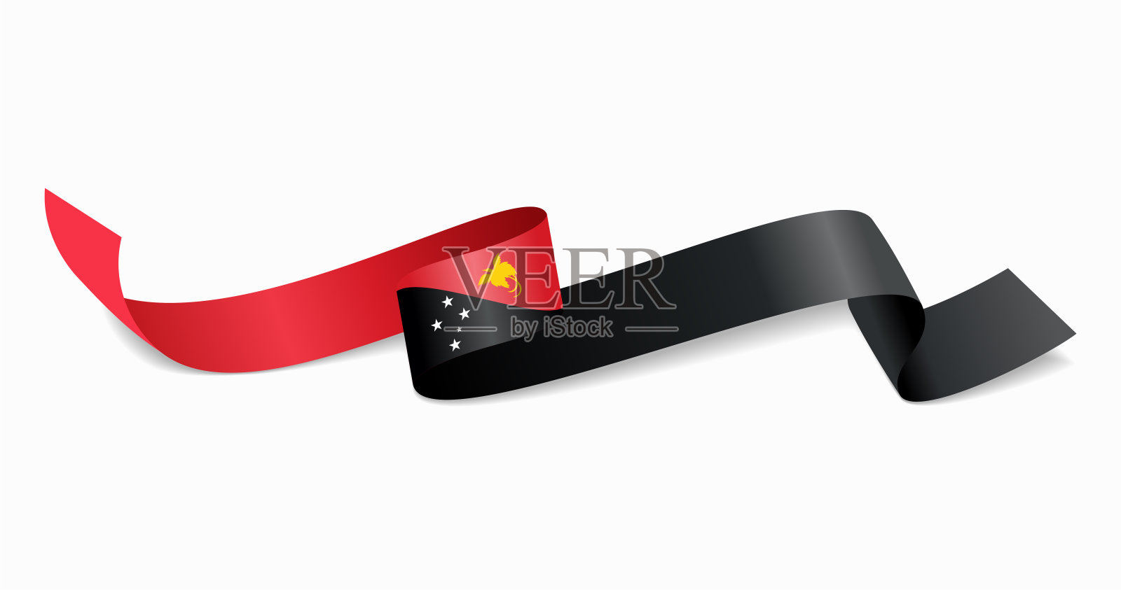 巴布亚新几内亚国旗波浪抽象背景。矢量插图。插画图片素材