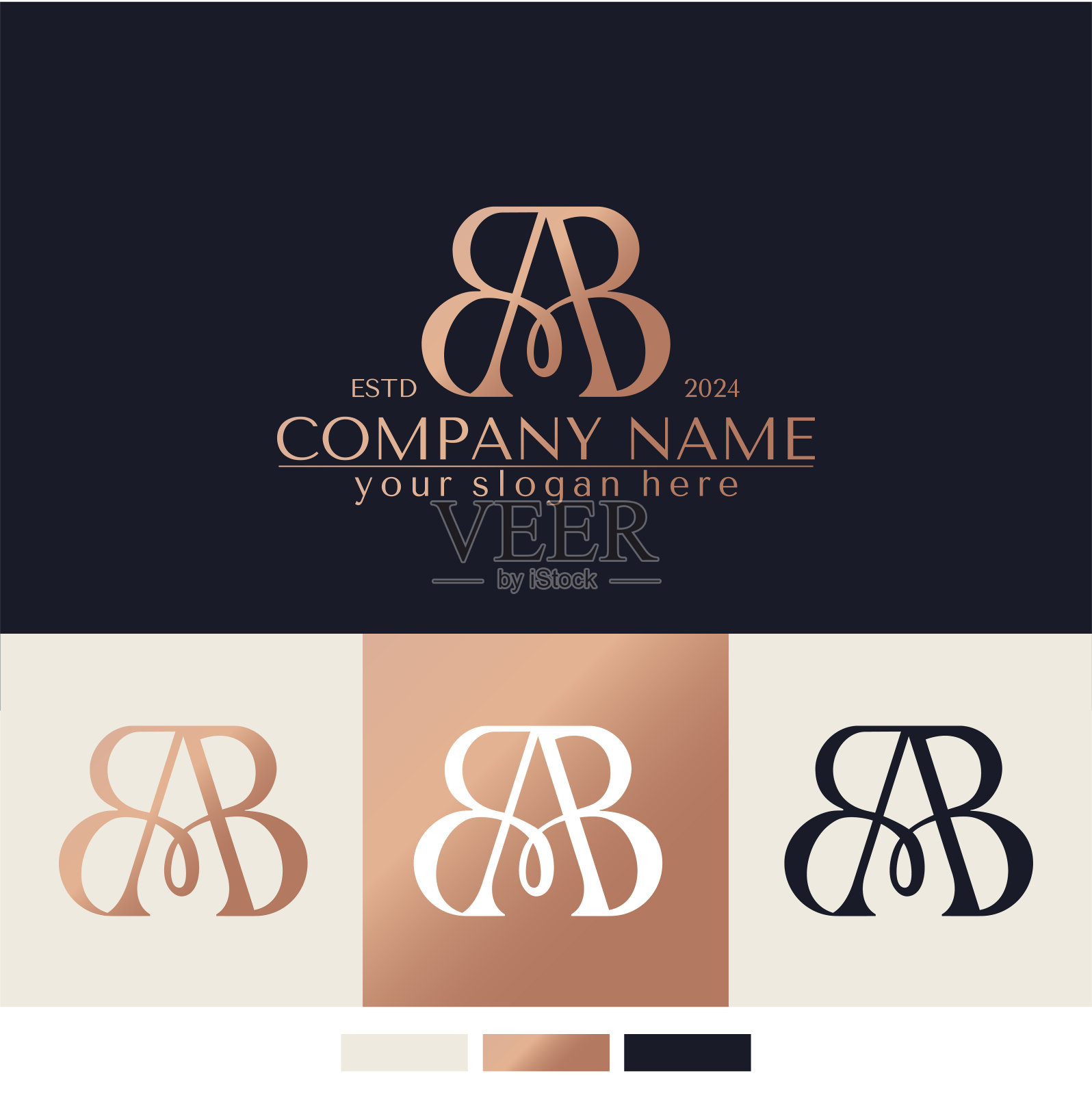 字母模板元素。个人的字母组合。插画图片素材