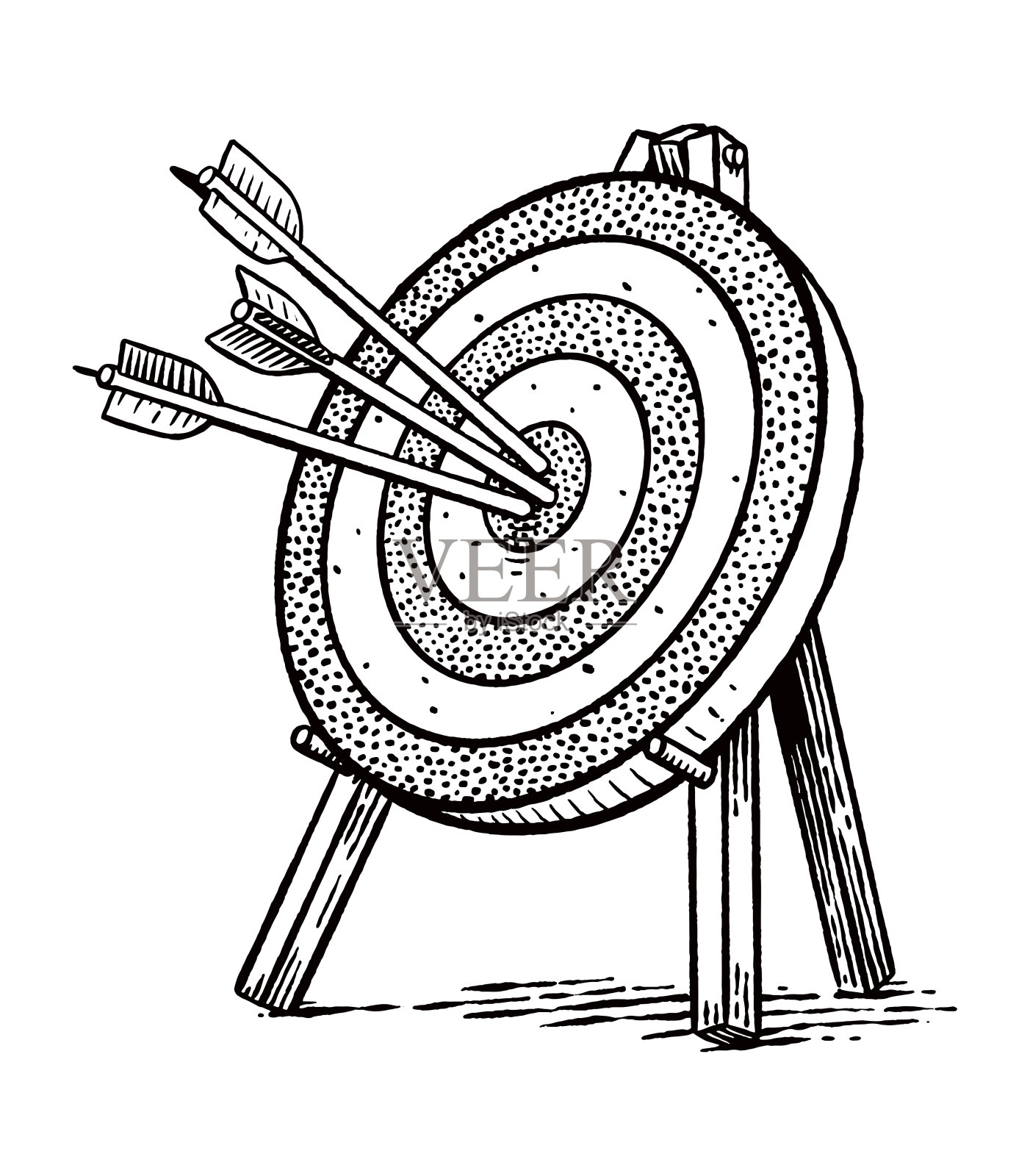 目标矢量图中间的箭头插画图片素材