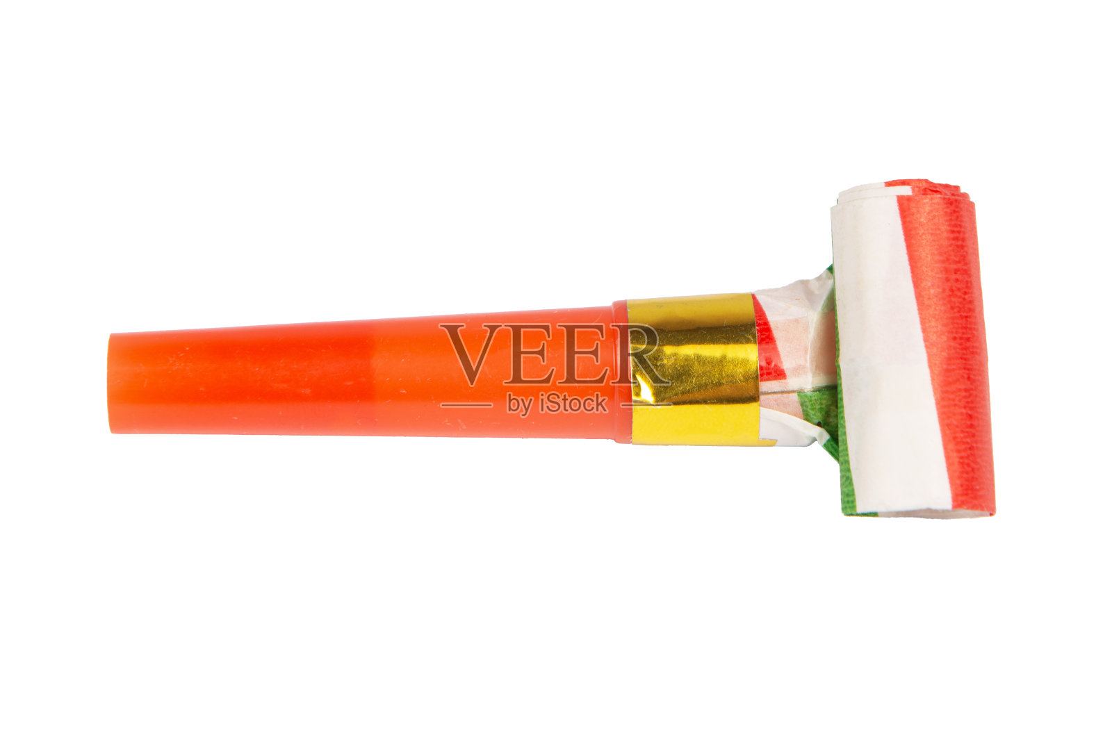 Party喜庆的喇叭喇叭鼓风机在白色的背景上滚出孤立的剪影路径照片摄影图片