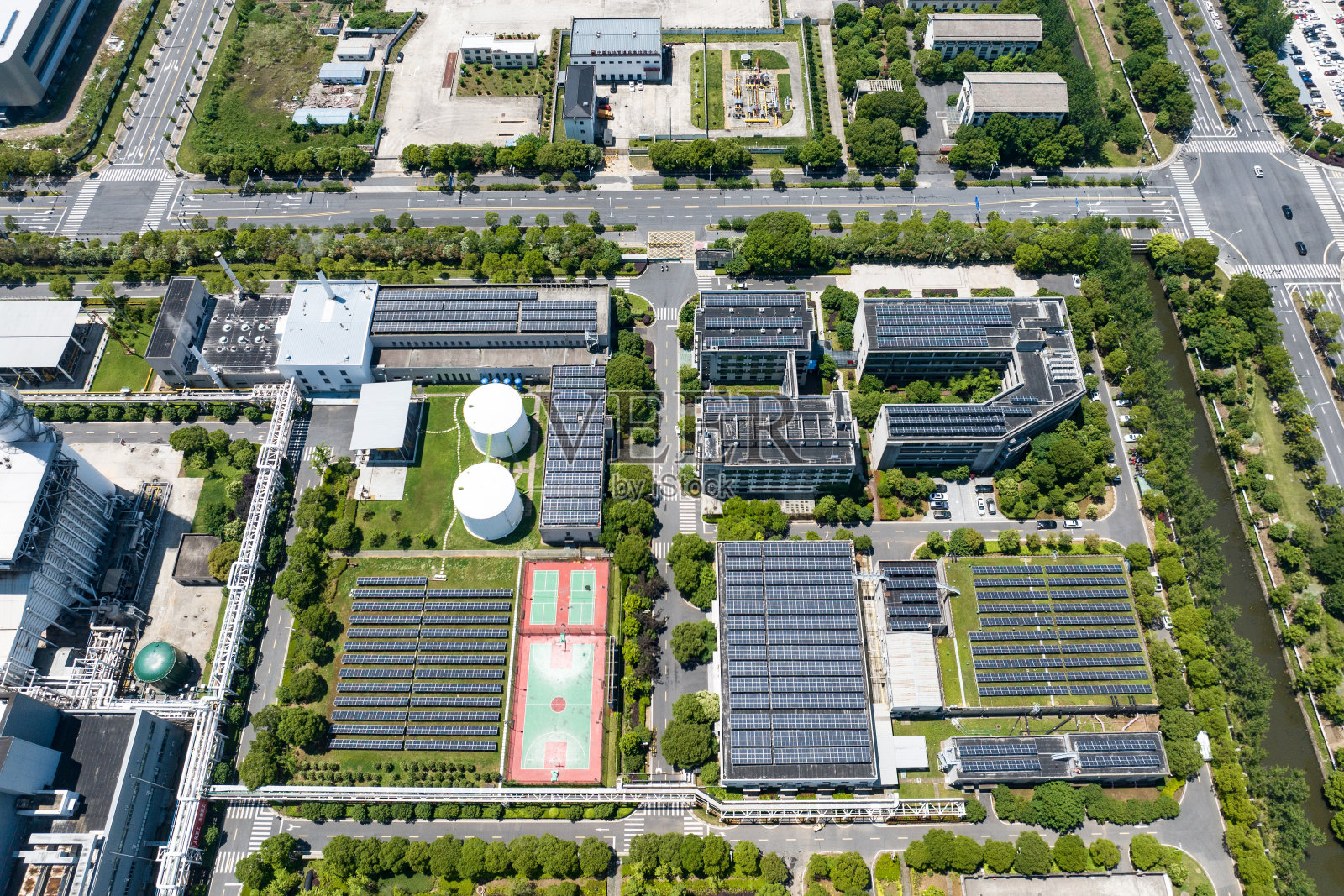 俯瞰热电厂照片摄影图片