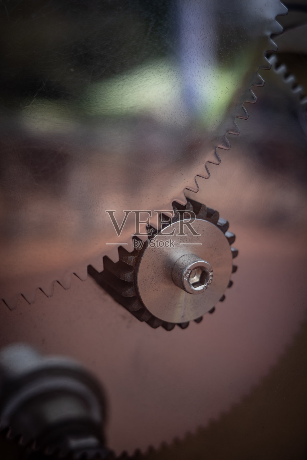 旧发动机齿轮机构照片摄影图片