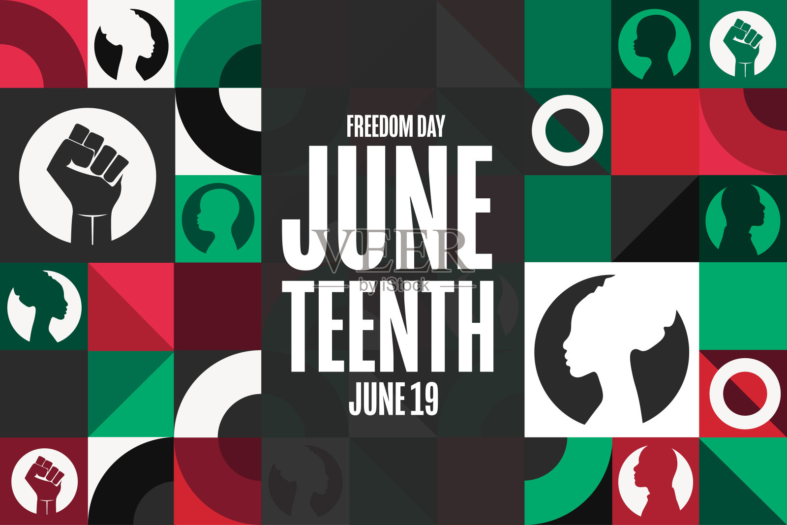 六月节。自由的一天。6月19日。节日的概念。模板的背景，横幅，卡片，海报与文字铭文。矢量EPS10插图。插画图片素材