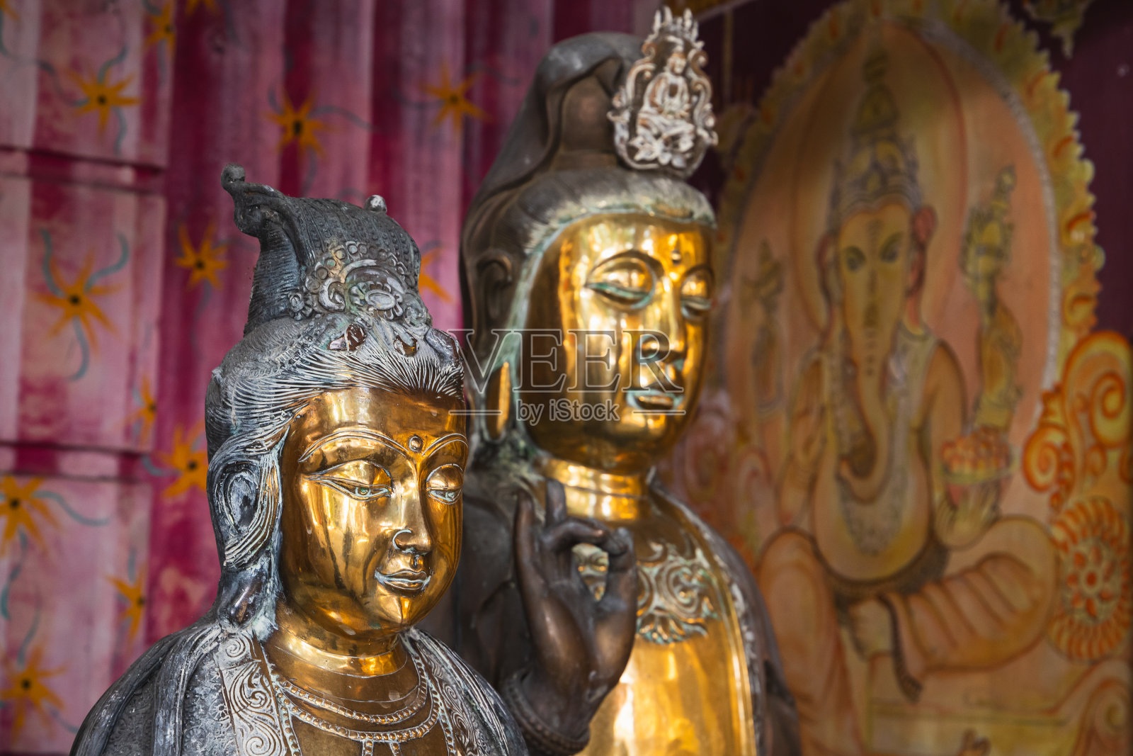 古代的观音、观音或观音雕像。斯里兰卡照片摄影图片