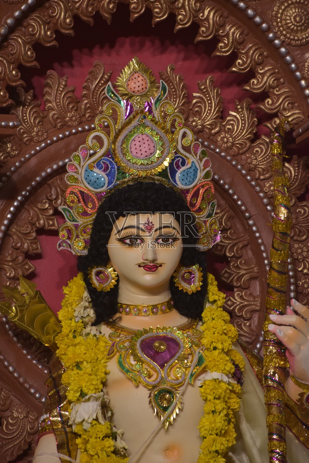 孟加拉Durga Pooja，西孟加拉邦加尔各答照片摄影图片