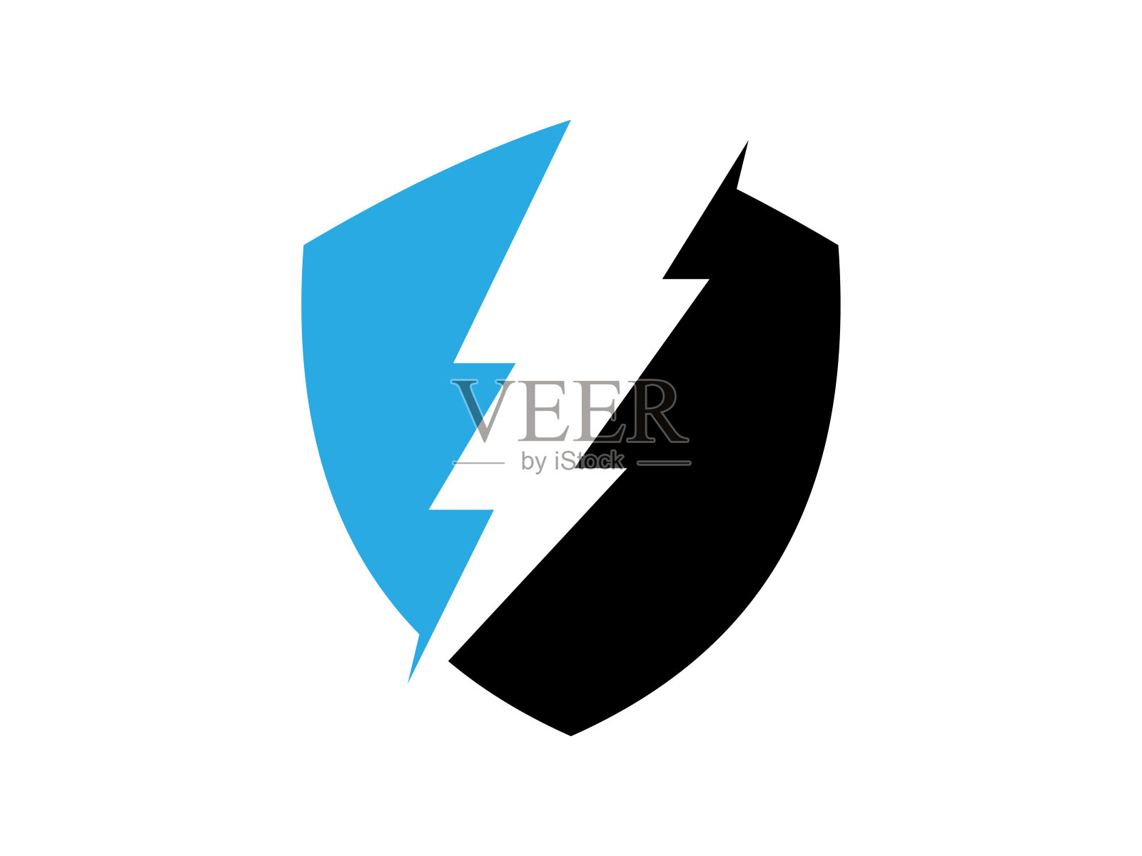 闪电闪电能量设计矢量模板。快速电瓶型概念图标。插画图片素材