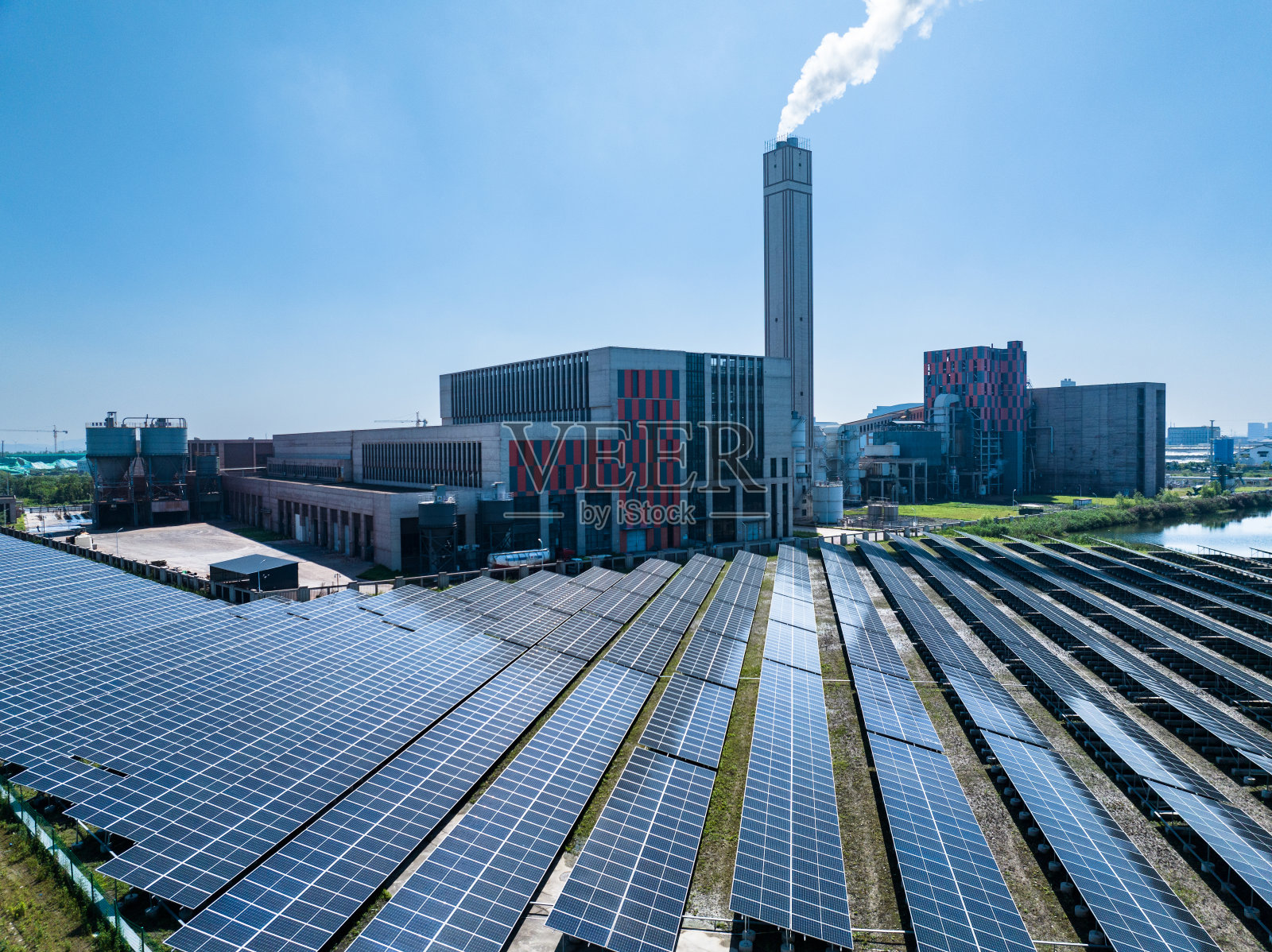 太阳能电池板的视图照片摄影图片