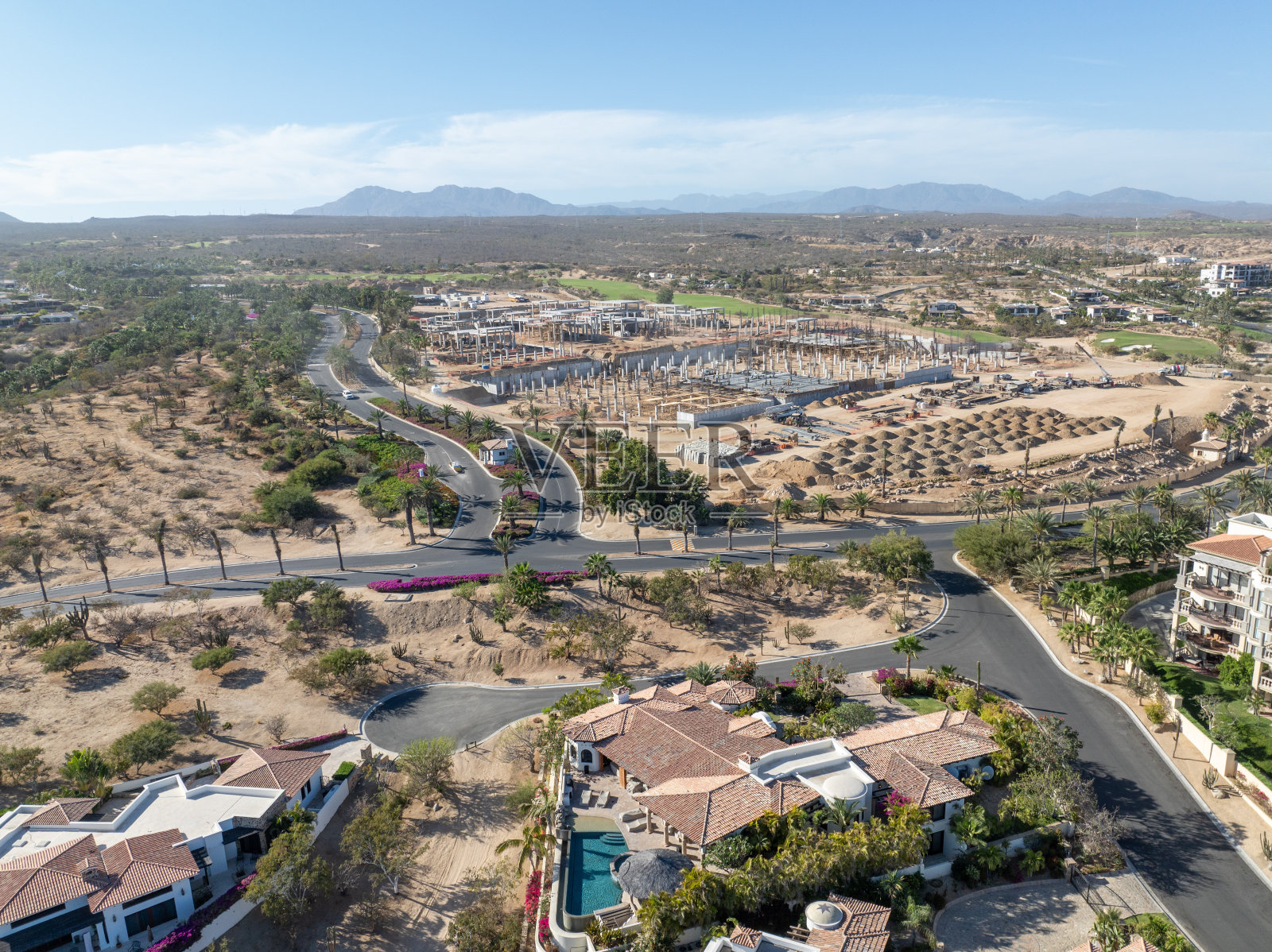 鸟瞰图在卡波圣何塞度假胜地，下加利福尼亚南部，墨西哥照片摄影图片