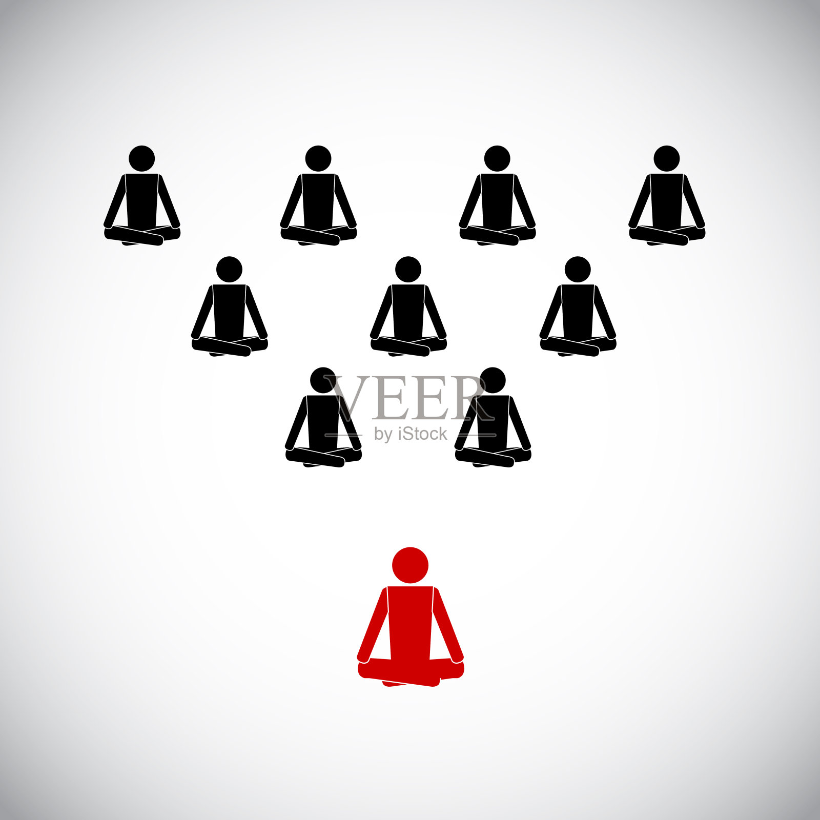 棍棒人人群和瑜伽士插画图片素材