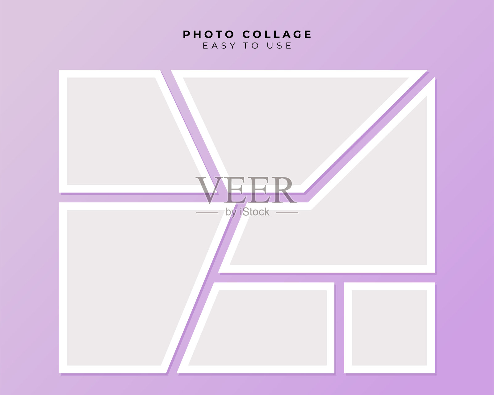 照片框架拼贴与平面设计矢量模板插画图片素材