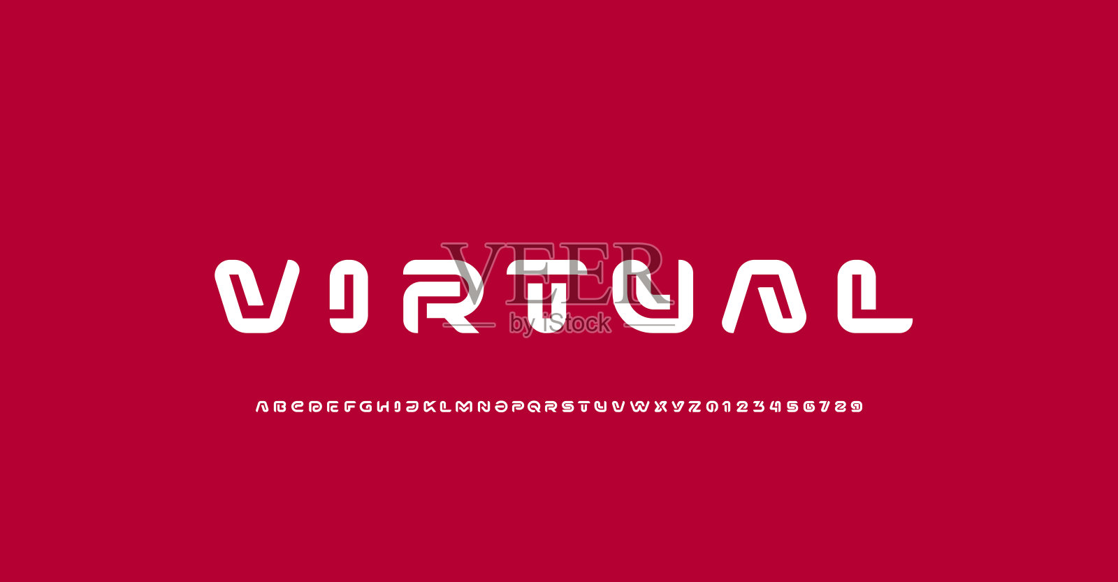 现代字体数字字母从分段线插画图片素材