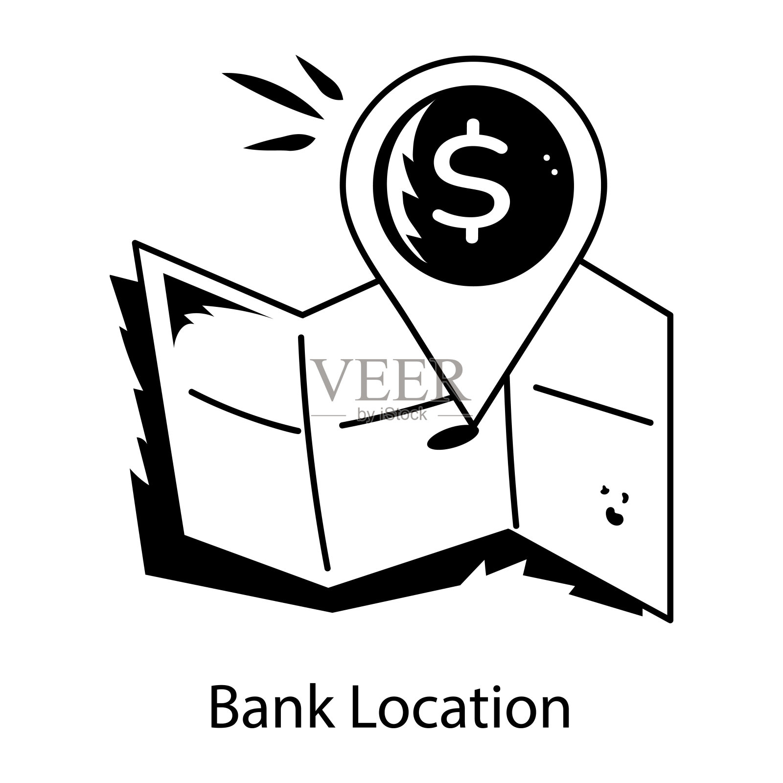 银行的位置插画图片素材