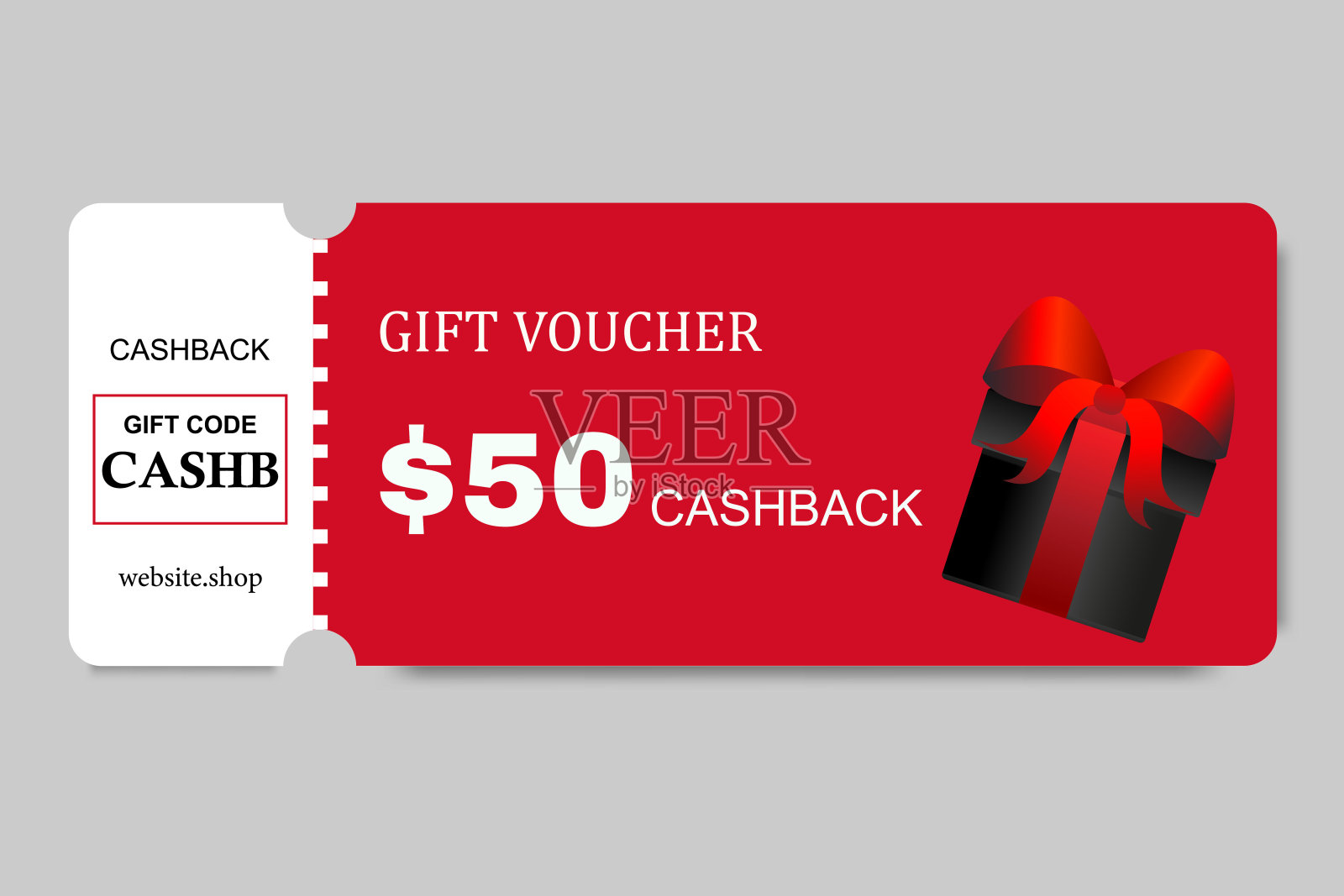 50%现金回馈礼品卡模板设计插画图片素材
