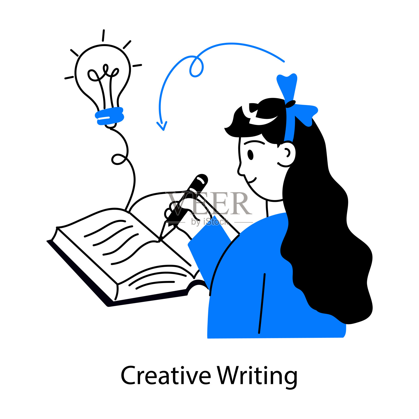 创意写作插画图片素材