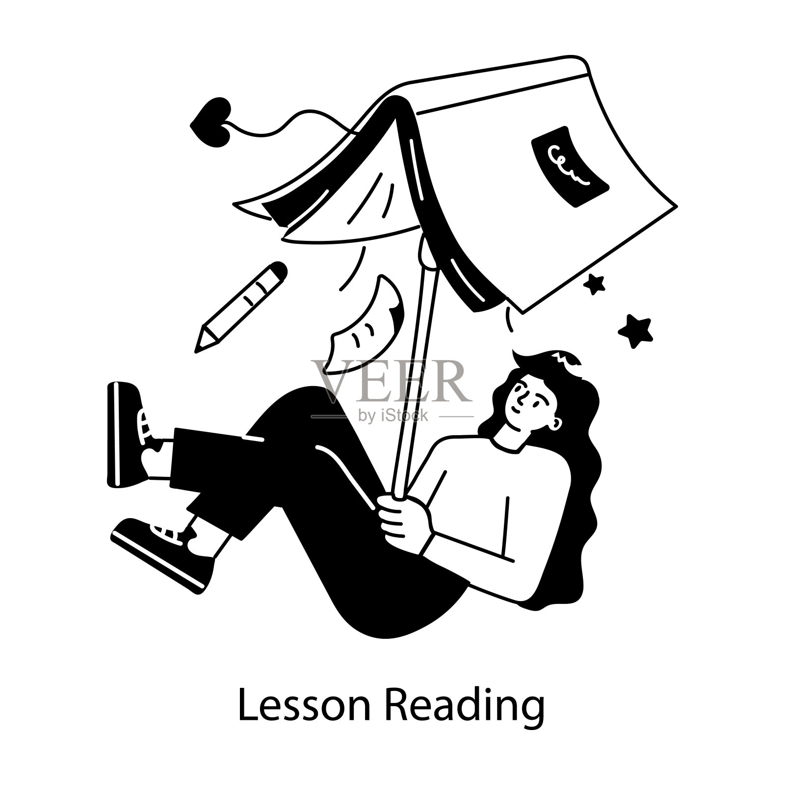 阅读课插画图片素材