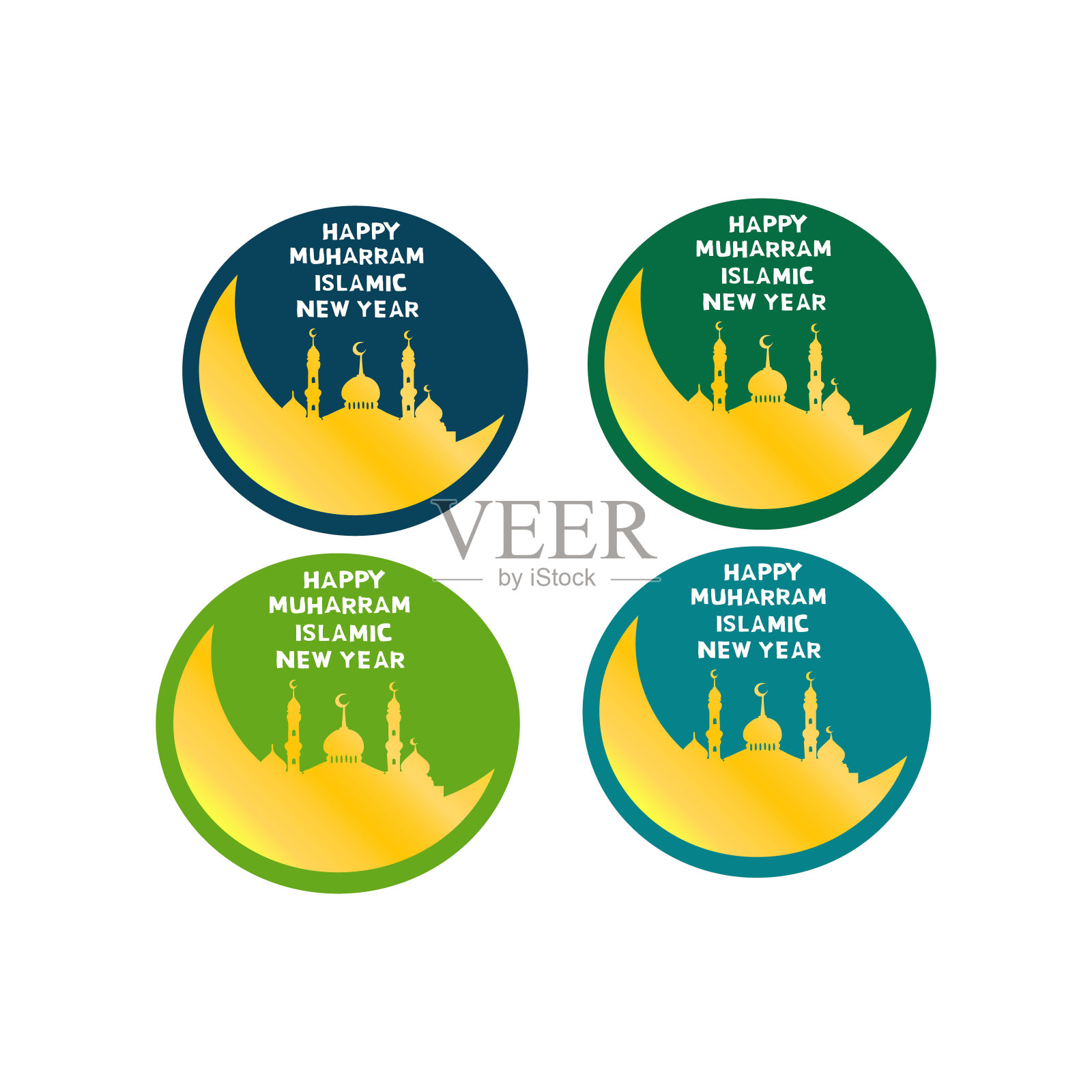 穆斯林新年快乐伊斯兰新年快乐插画图片素材