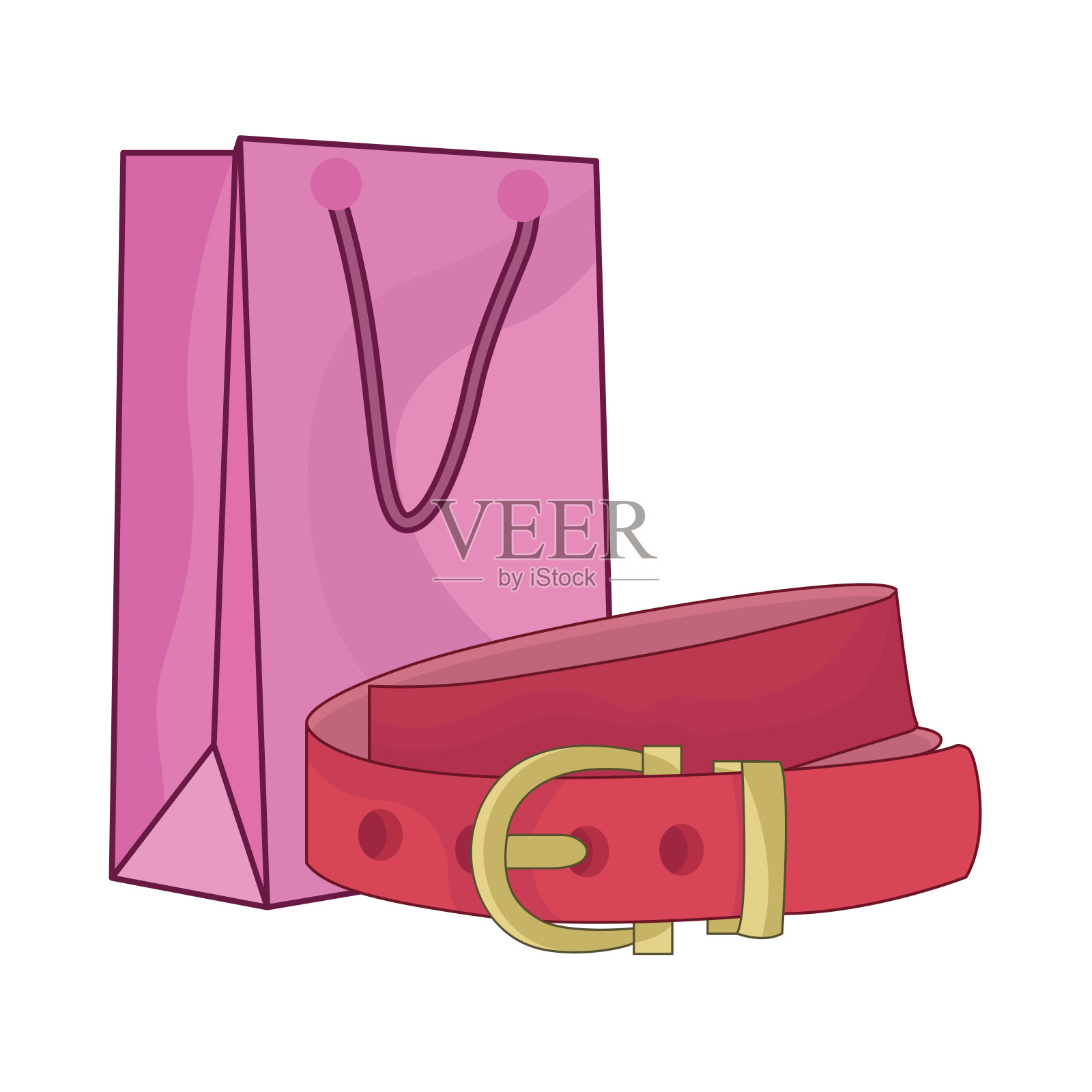 女性的腰带插画图片素材