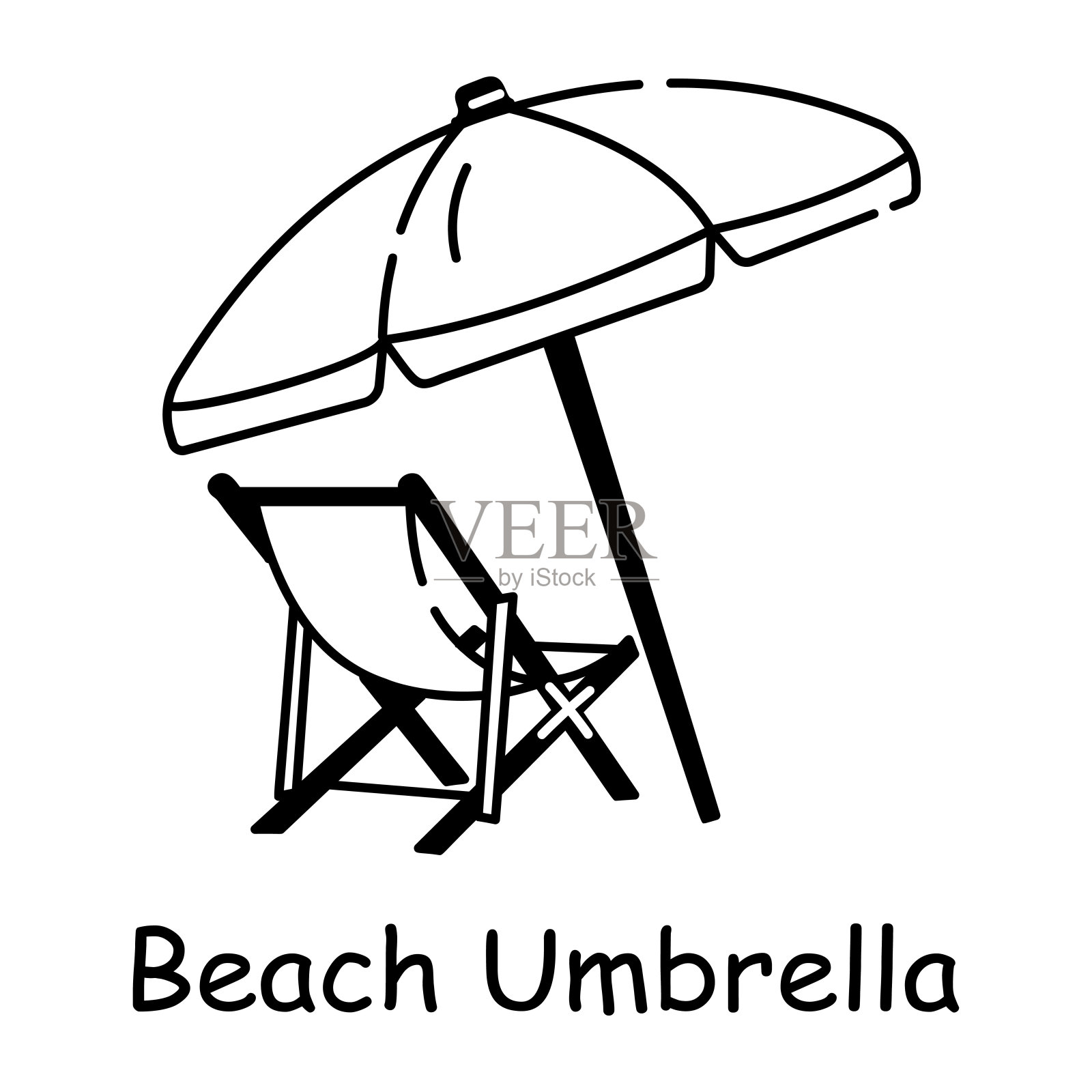 沙滩伞插画图片素材