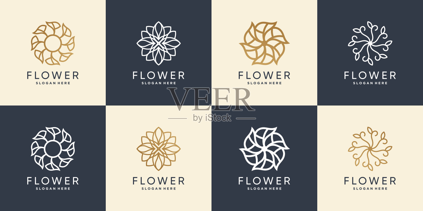 创意花标志包高级矢量插画图片素材