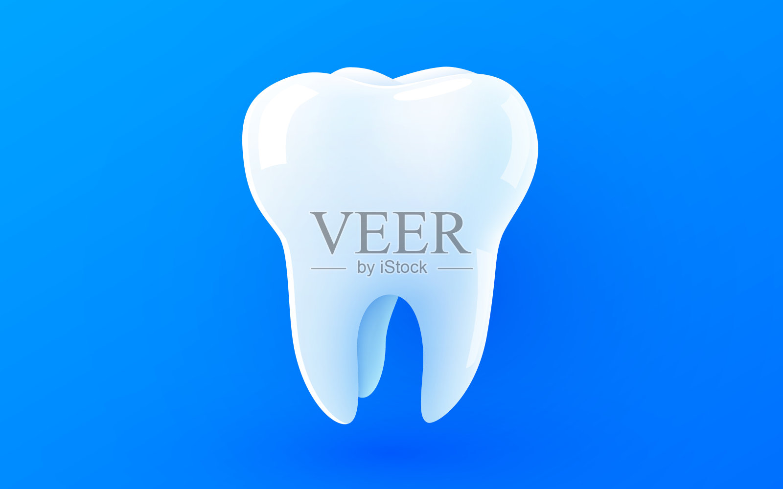 牙齿孤立在白色背景上。牙科的概念。插画图片素材