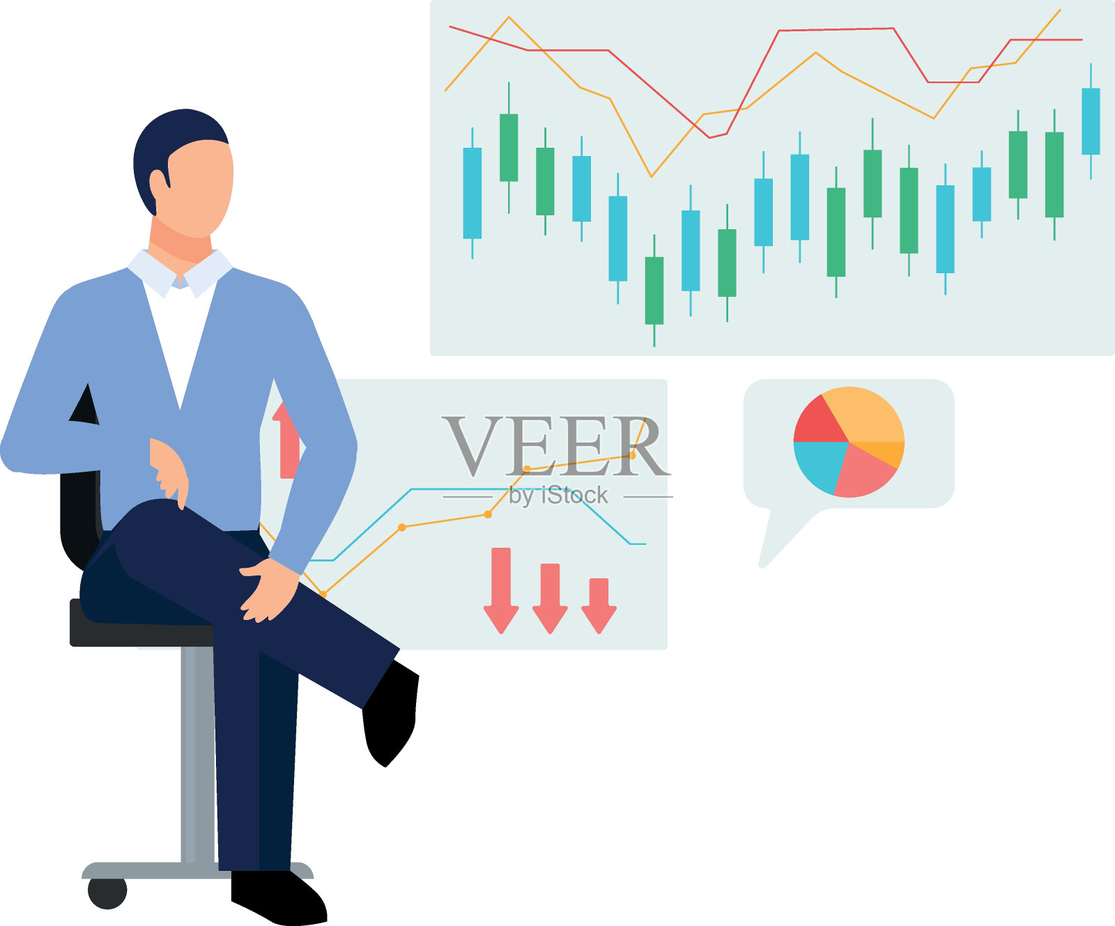 那个男孩正坐在椅子上。插画图片素材