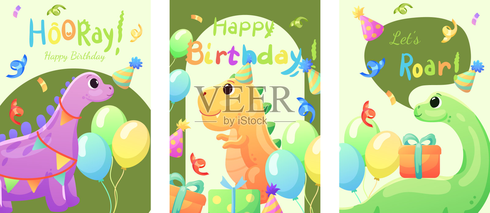 恐龙的生日插画图片素材