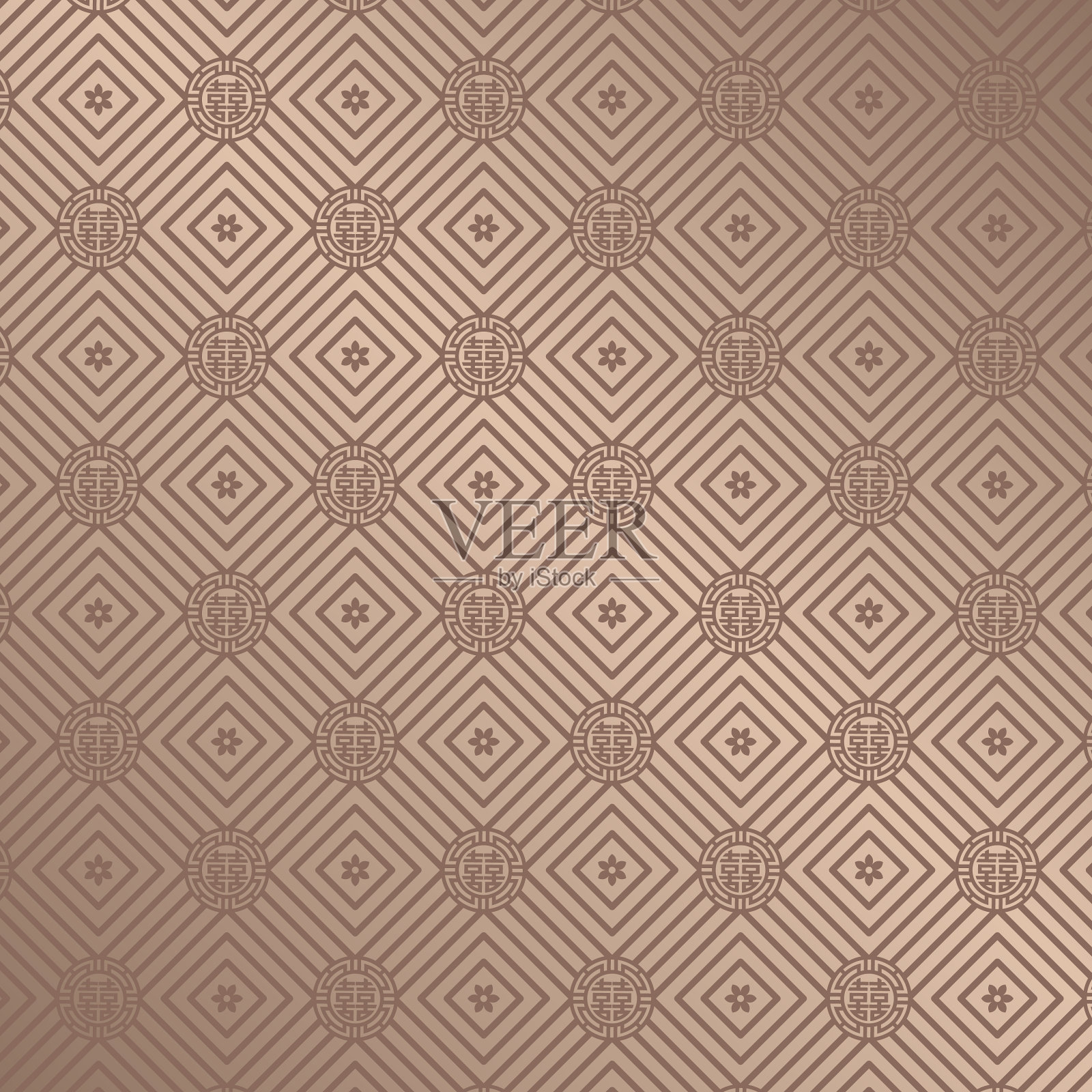 朝鲜族传统图案设计的几何形状插画图片素材