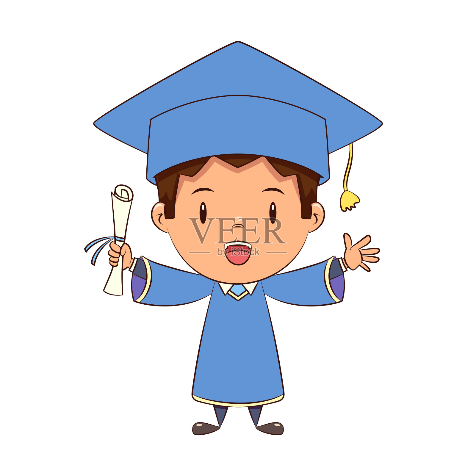 毕业的孩子，毕业的，快乐的，可爱的，孩子插画图片素材