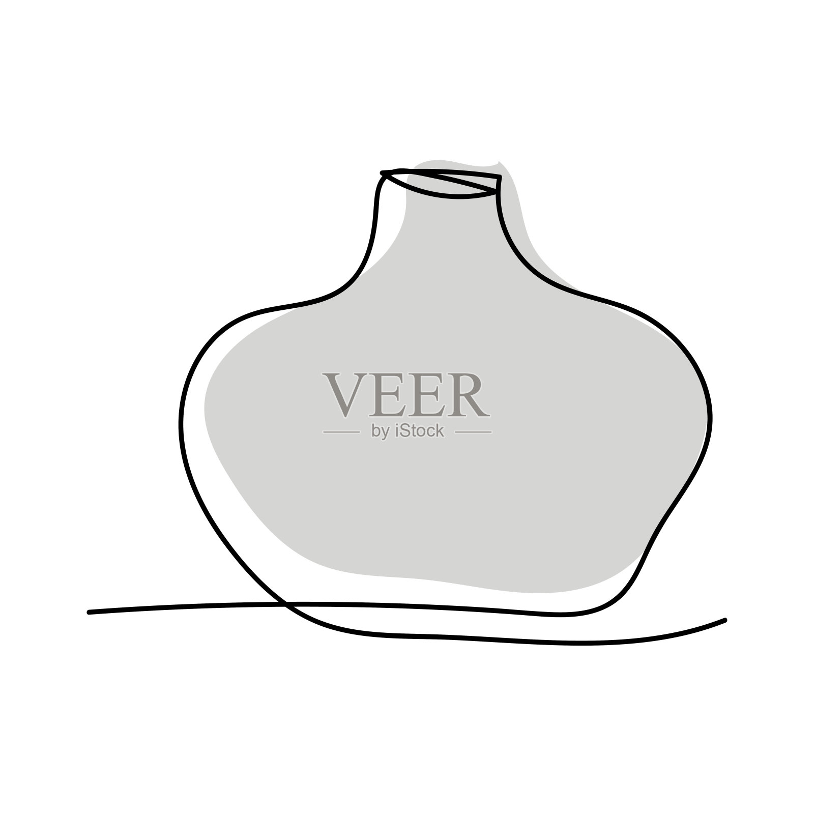 花瓶。古董和现代餐具，插画图片素材