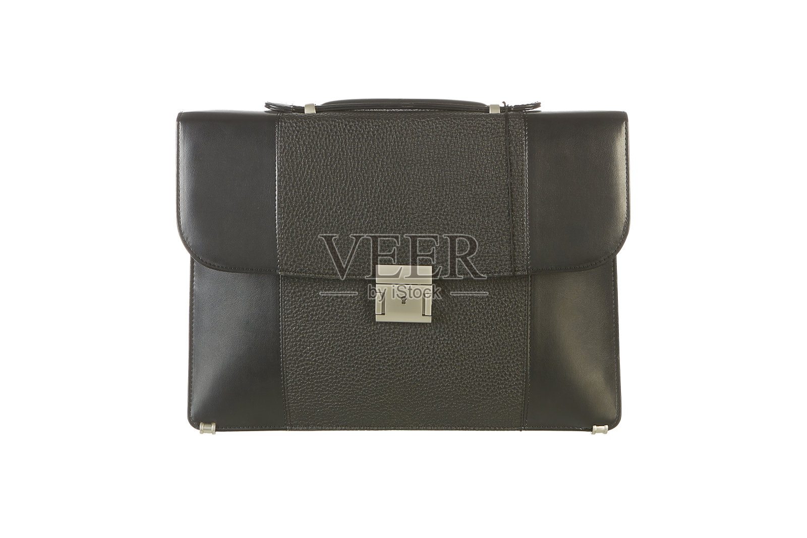 黑色皮革公文包在白色背景照片摄影图片