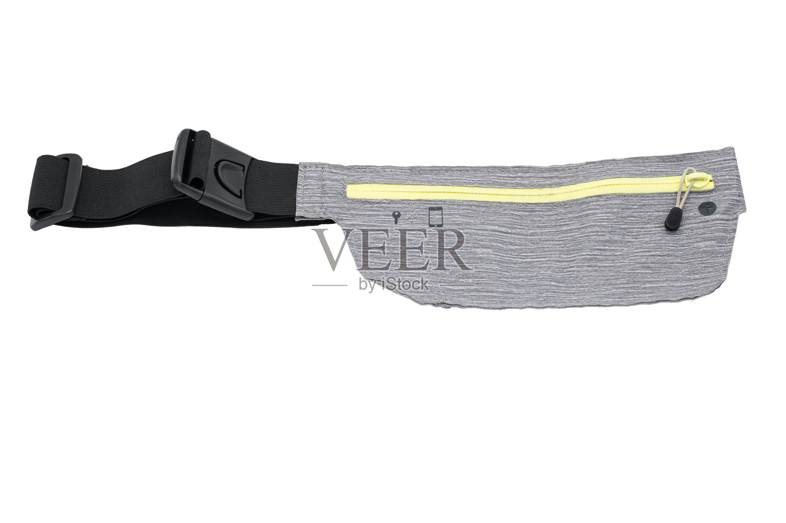 白色背景的跑步和锻炼专用的轻便扁腰包照片摄影图片