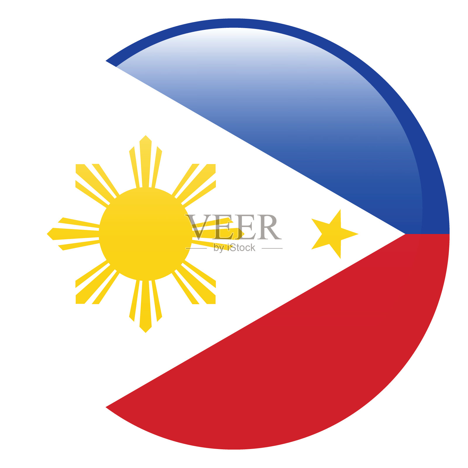 菲律宾国旗圆形图标矢量插画插画图片素材