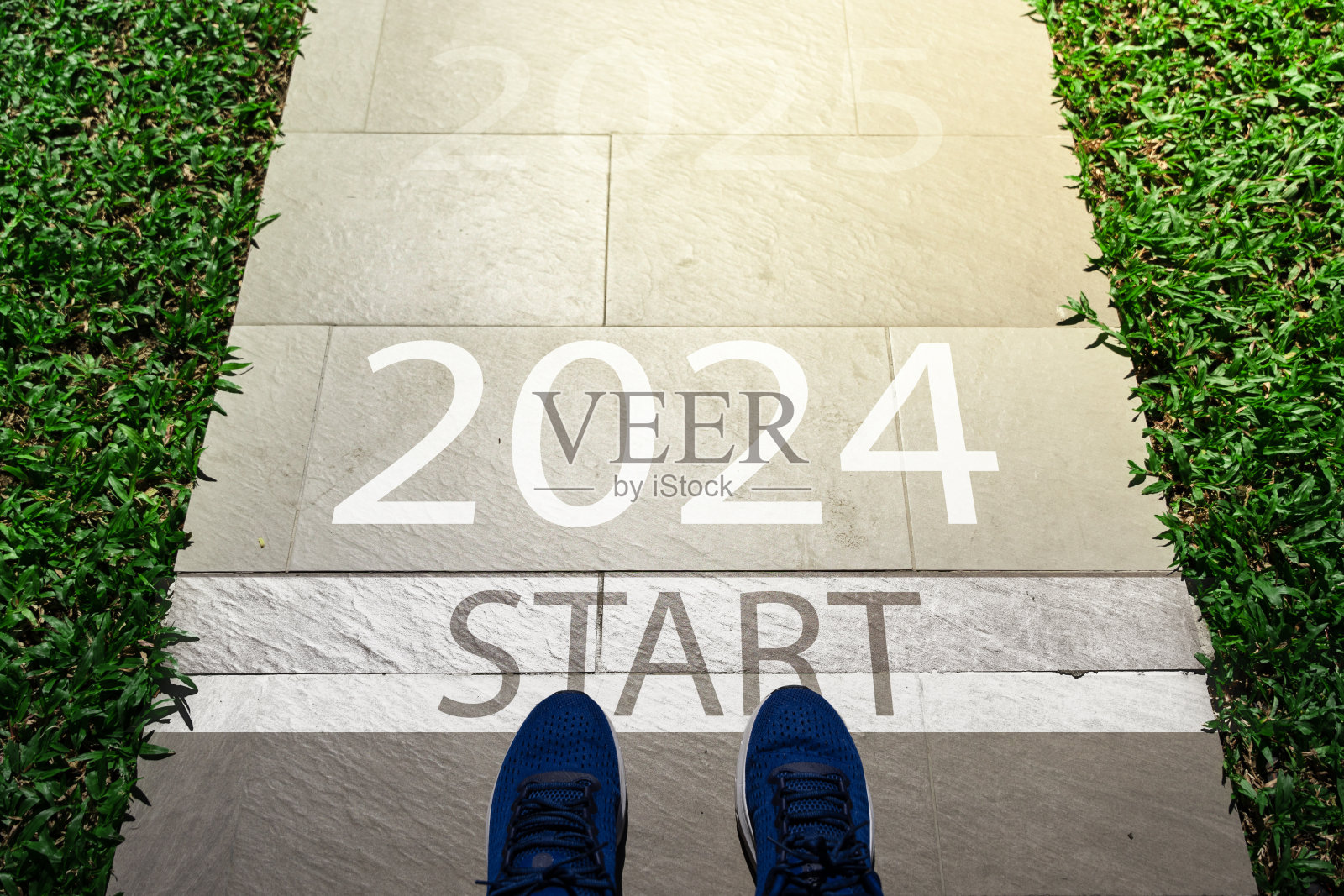 新的一年2024概念，成功的开始。照片摄影图片