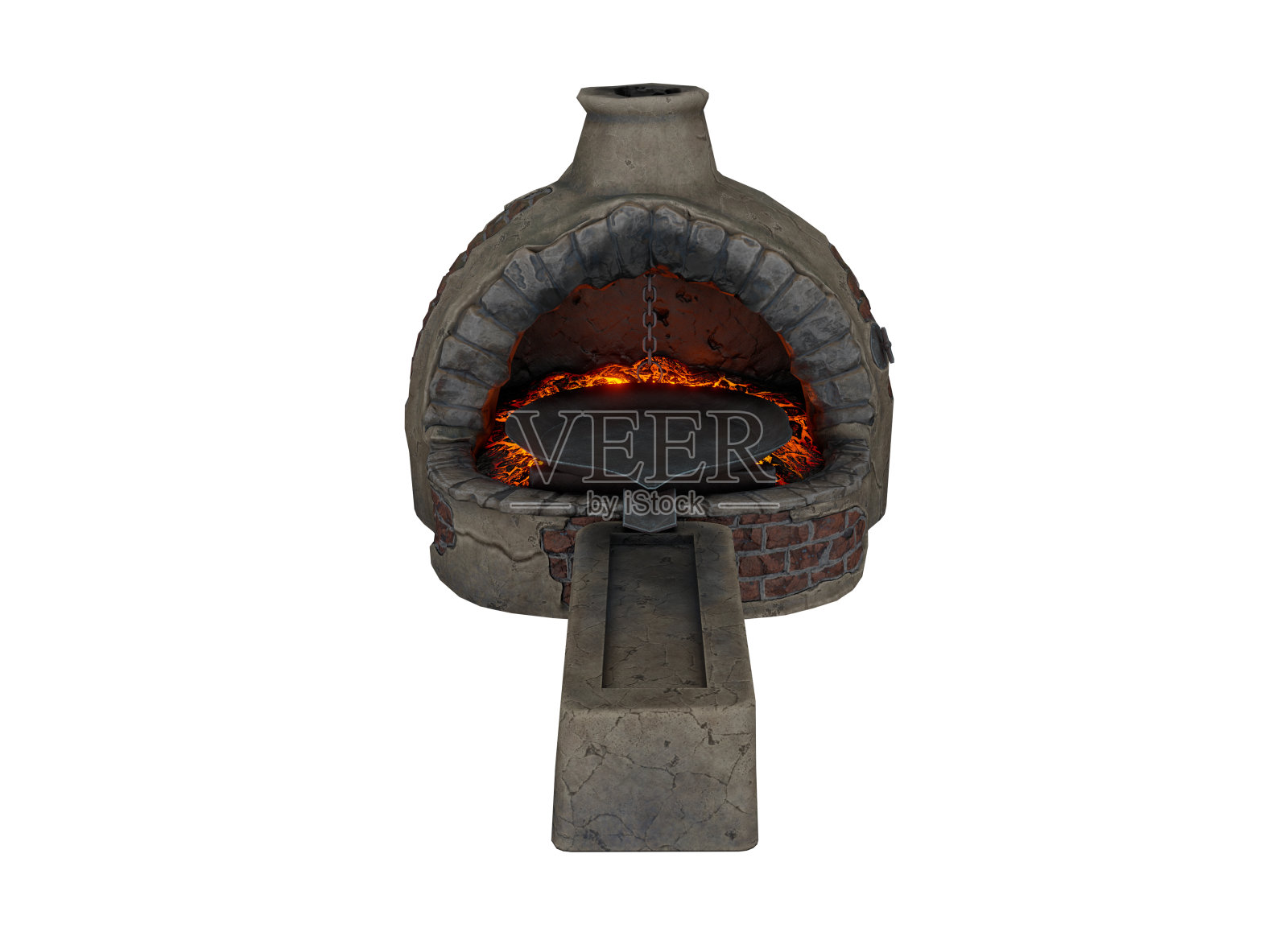 旧粘土烤炉的3d渲染照片摄影图片