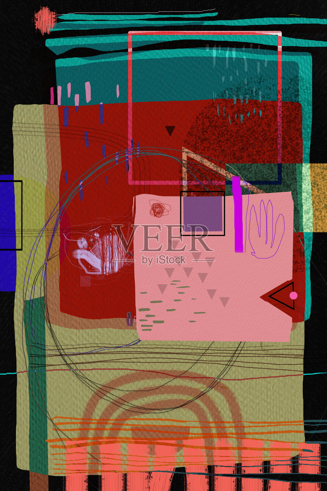 Risograph风格插画图片素材