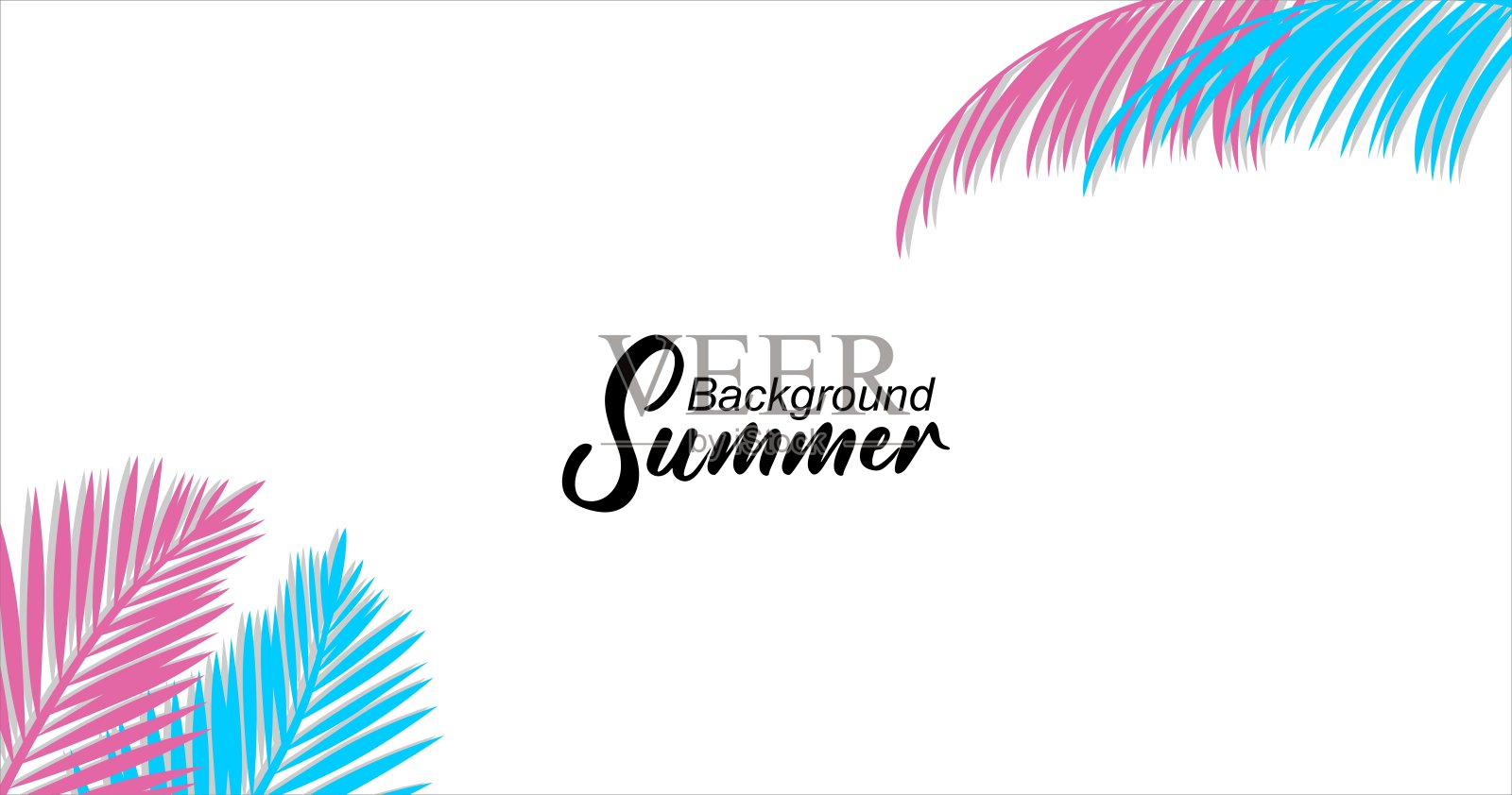 热带树叶设计，暑假热带自然植物和季节主题矢量插图插画图片素材