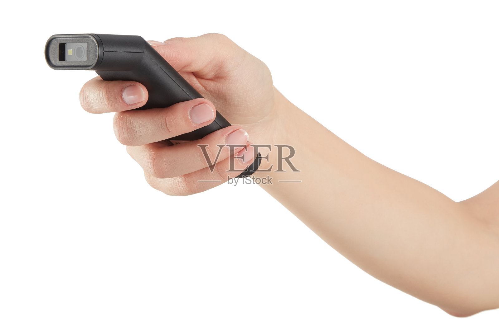 女性手持条码阅读器照片摄影图片