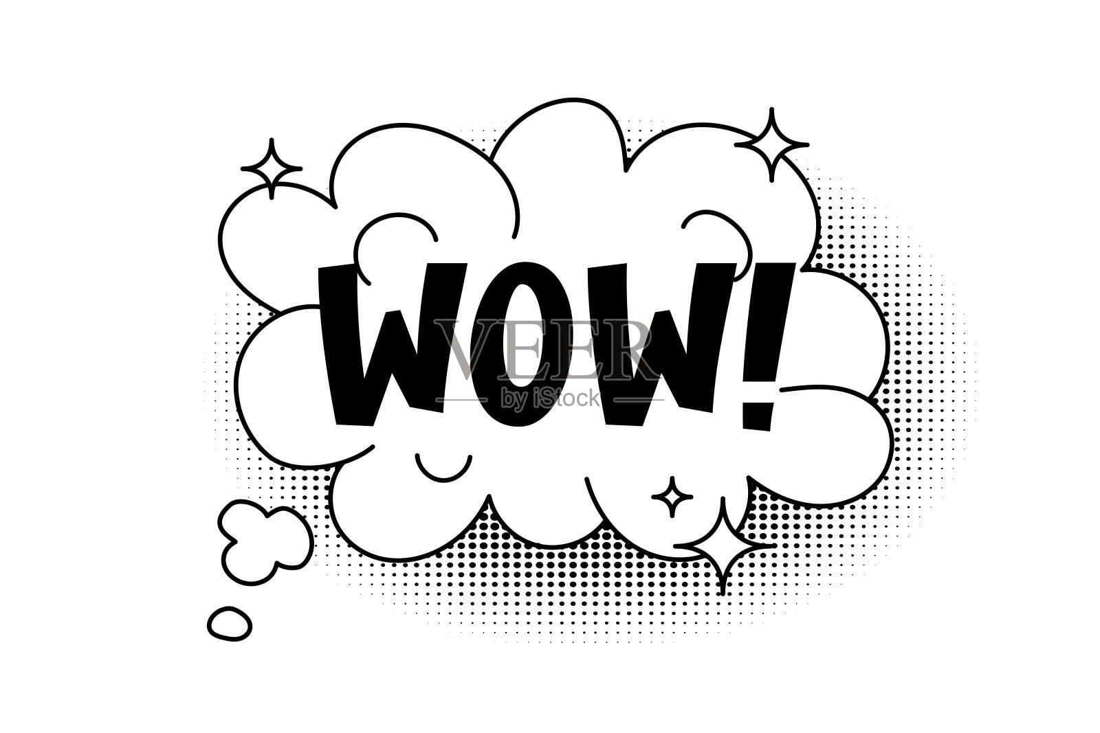 语泡与哇铭文插画图片素材