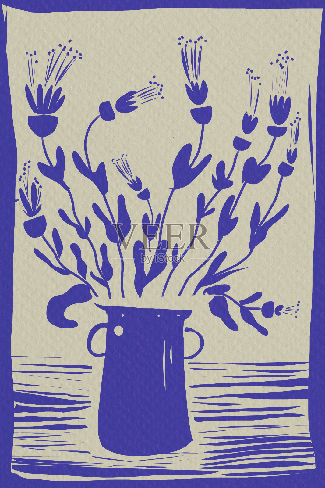 花瓶里的花插画图片素材