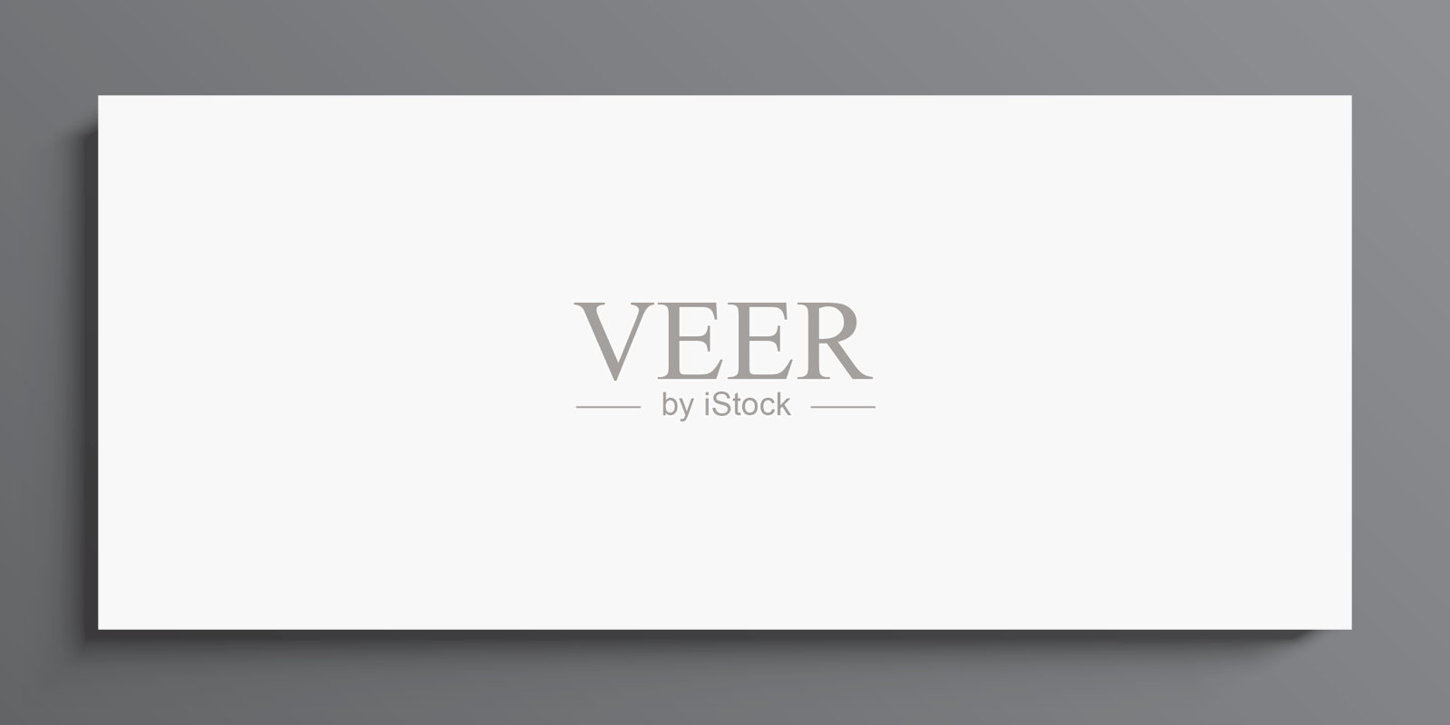 空白的白色横幅挂在灰色的墙壁背景上。海报矢量模型。插画图片素材