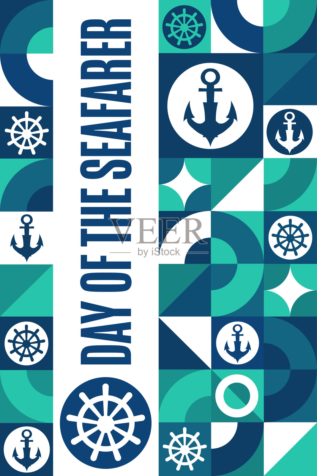 海员日。6月25日。节日的概念。模板的背景，横幅，卡片，海报与文字铭文。矢量EPS10插图。插画图片素材