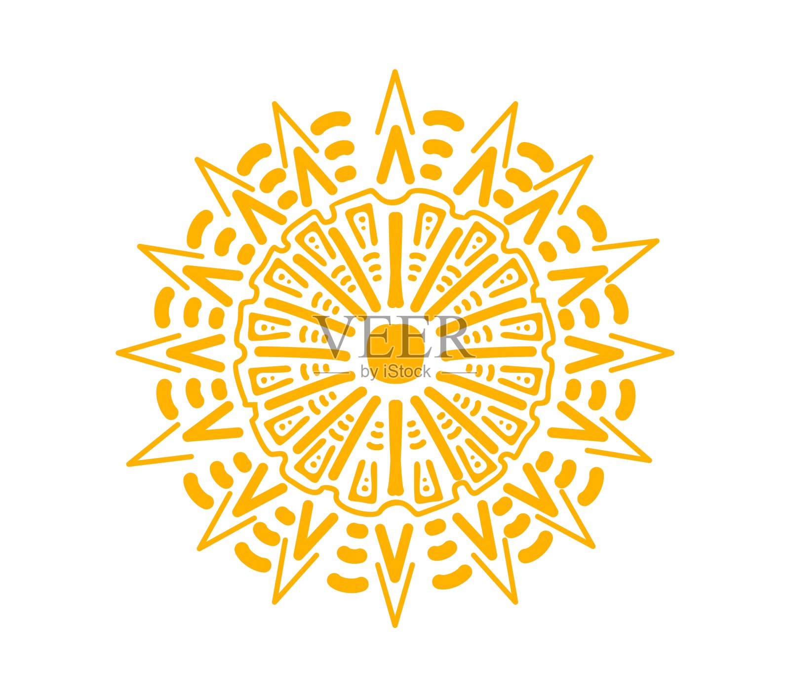 太阳玛雅阿兹特克图腾，孤立华丽的圆圈插画图片素材