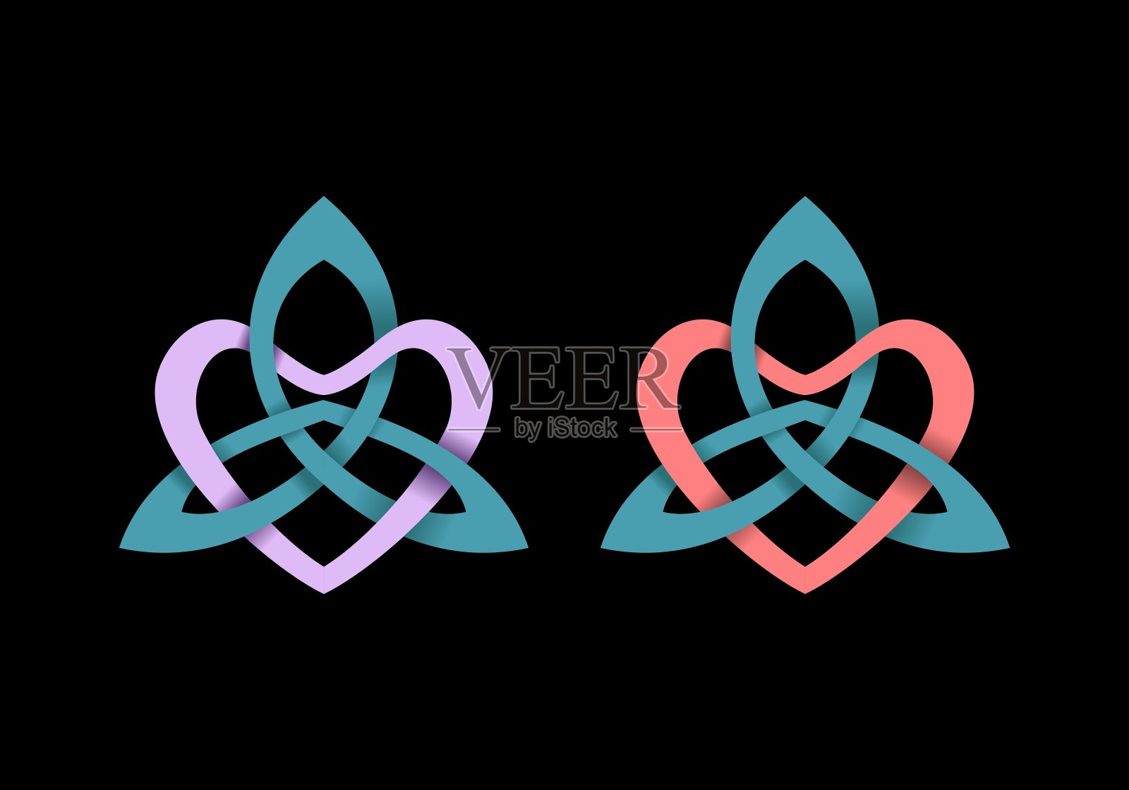 爱三叉戟标志设计插图插画图片素材