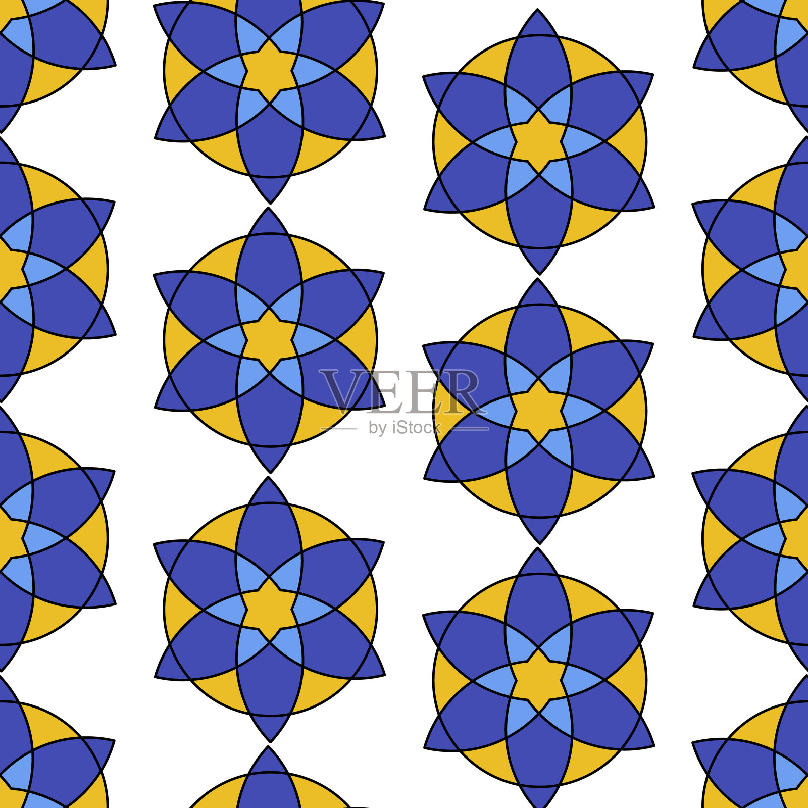 艺术装饰无缝图案。复古线条艺术纹理。时尚几何背景的矢量插图插画图片素材