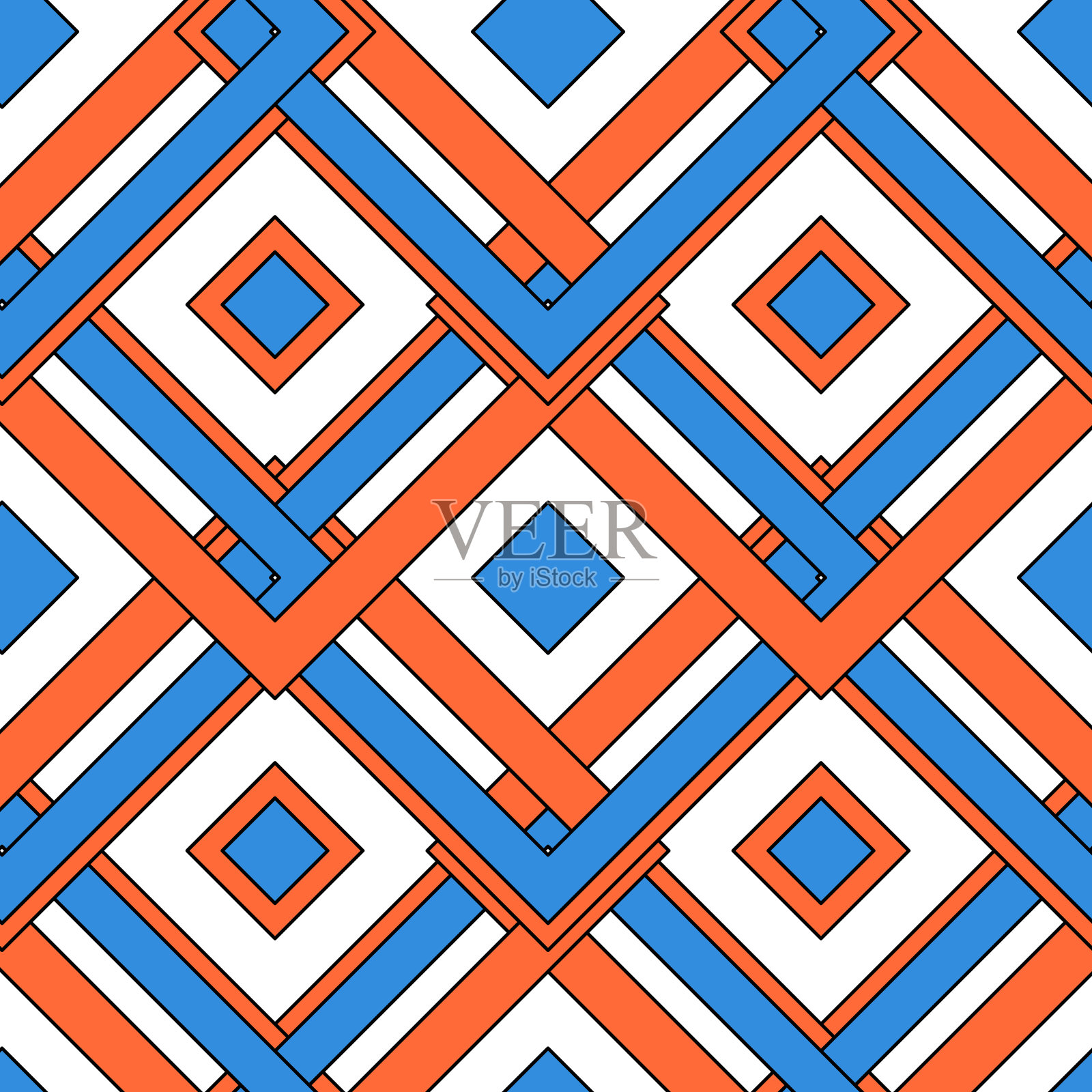 艺术装饰无缝图案。复古线条艺术纹理。时尚几何背景的矢量插图插画图片素材