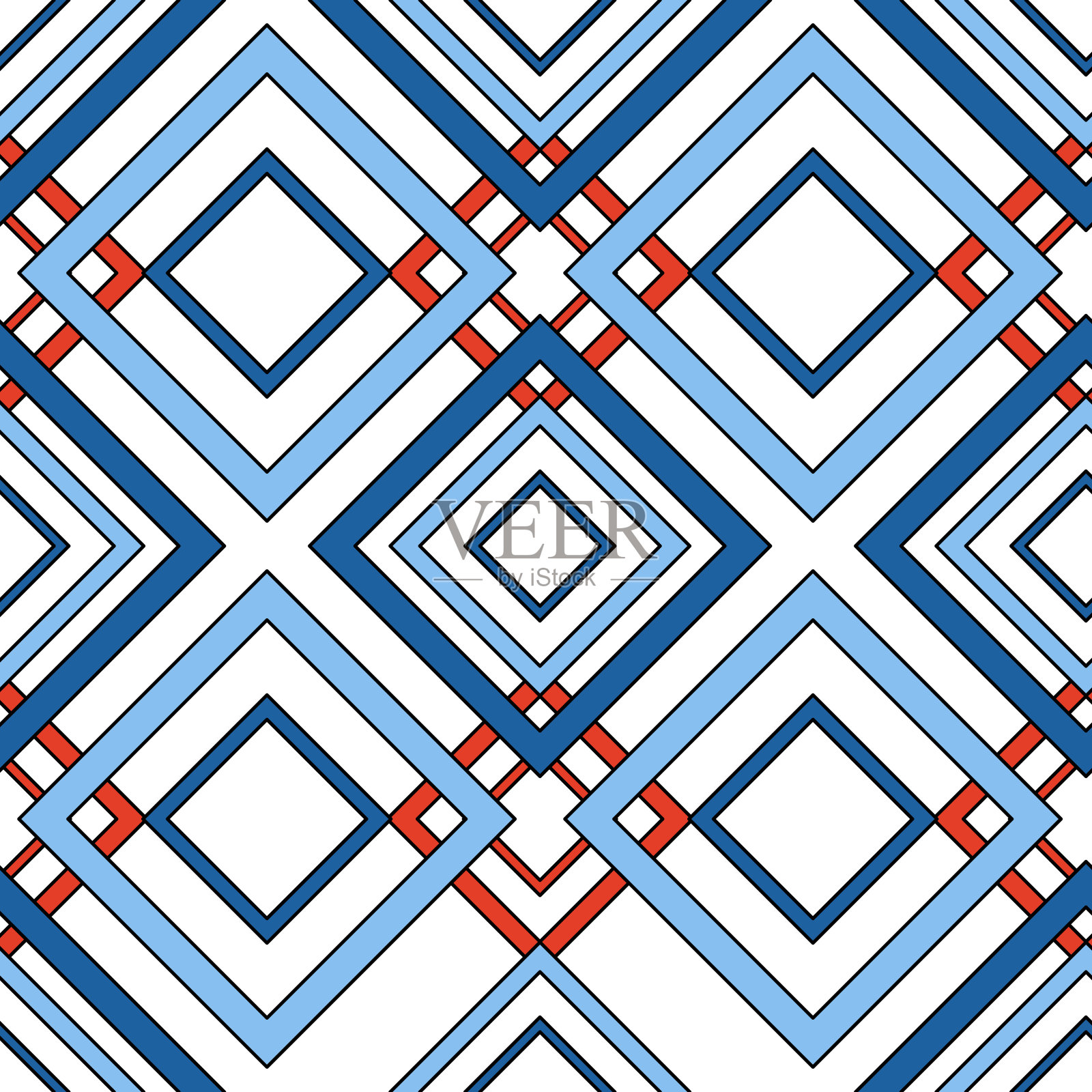 艺术装饰无缝图案。复古线条艺术纹理。时尚几何背景的矢量插图插画图片素材