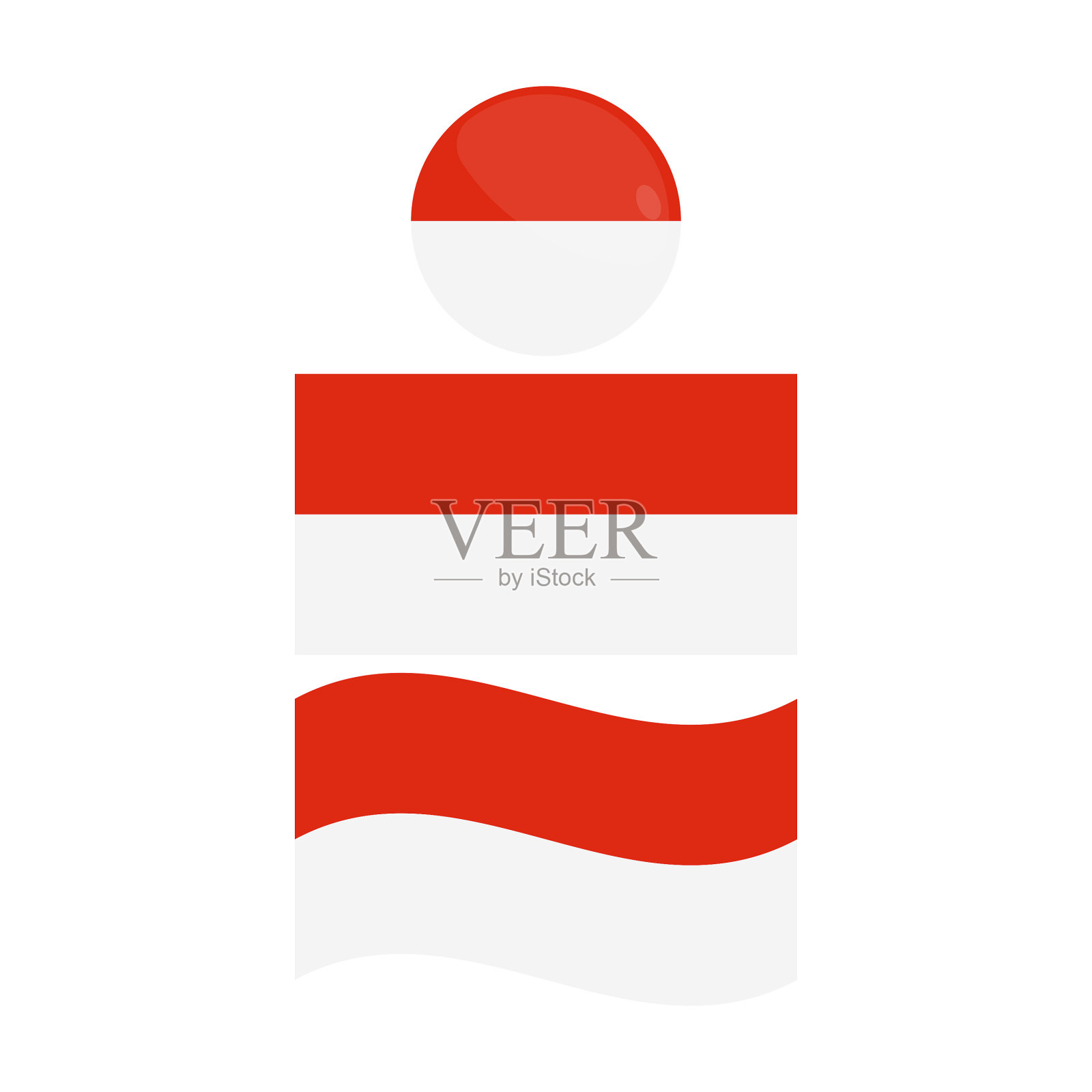 印度尼西亚国旗图标集矢量设计。插画图片素材